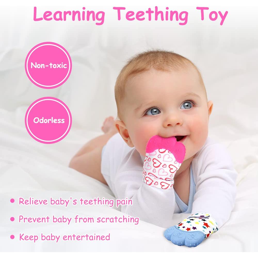 2 Mitones de Silicona para Dentición Vicloon - Bebés 0-12 Meses