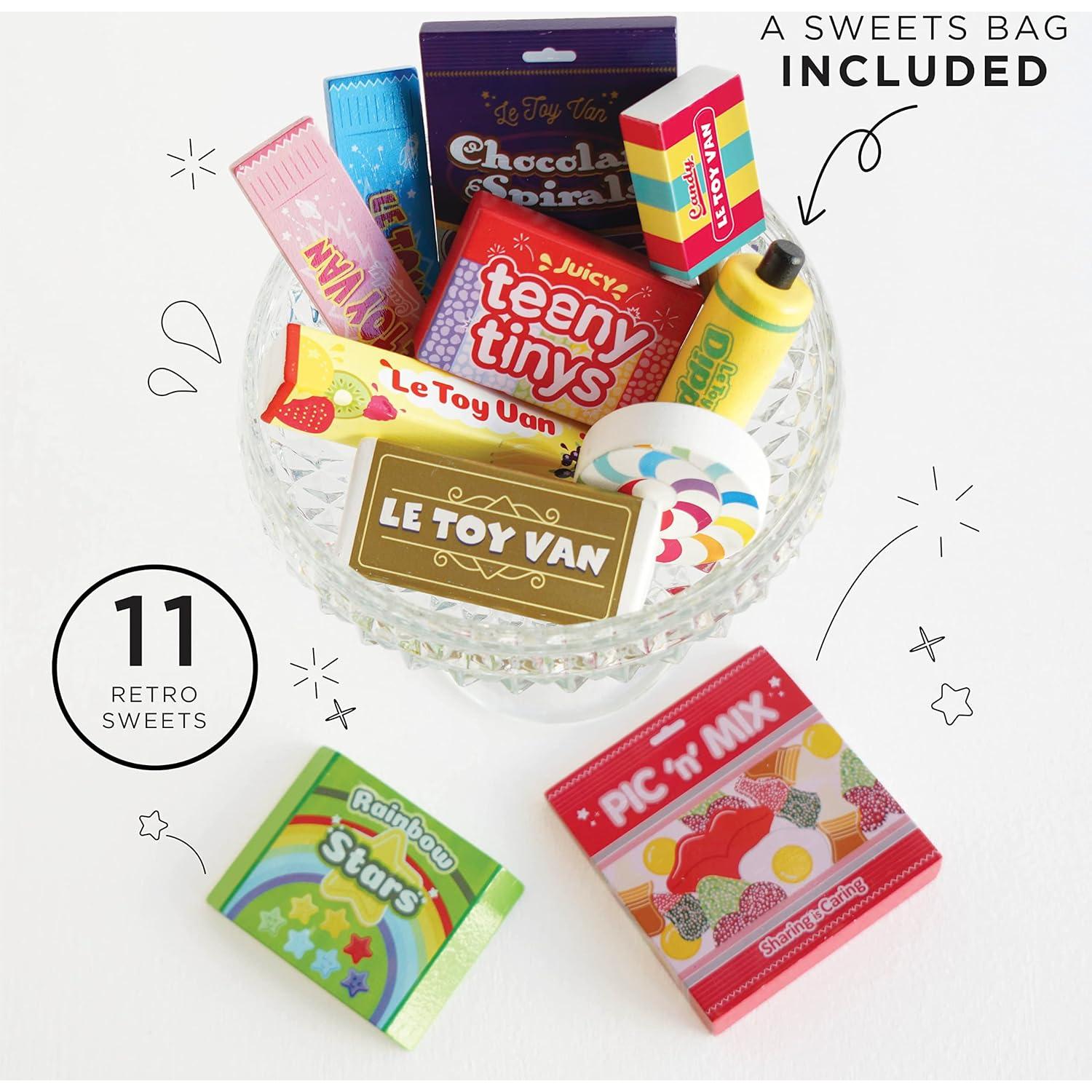 Juego de Rol de Comida de Dulces de Madera Le Toy Van 12 Piezas