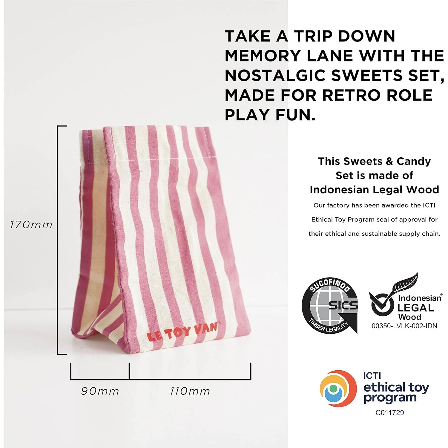 Juego de Rol de Comida de Dulces de Madera Le Toy Van 12 Piezas