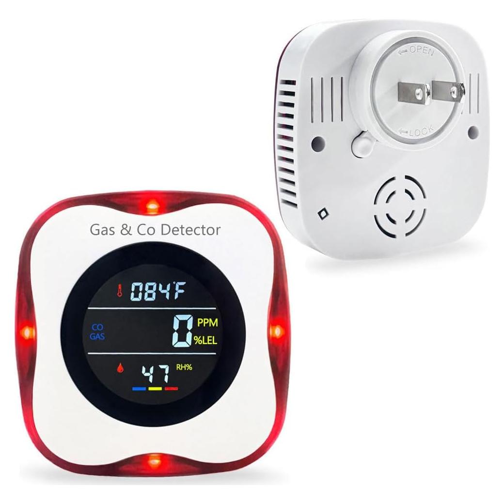 Detector de Monóxido de Carbono y Gas WESHLGD 4 en 1