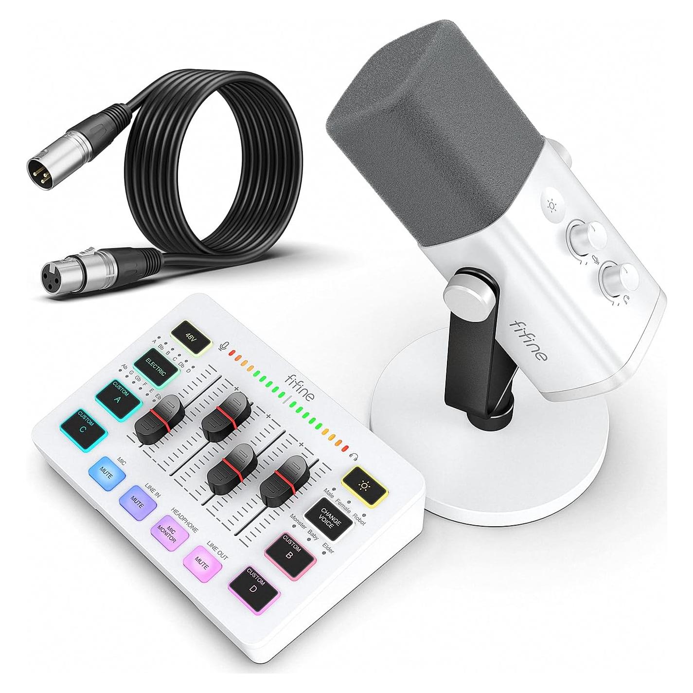 Paquete de Equipos de Juego FIFINE KS5W Micrófono y Mezclador