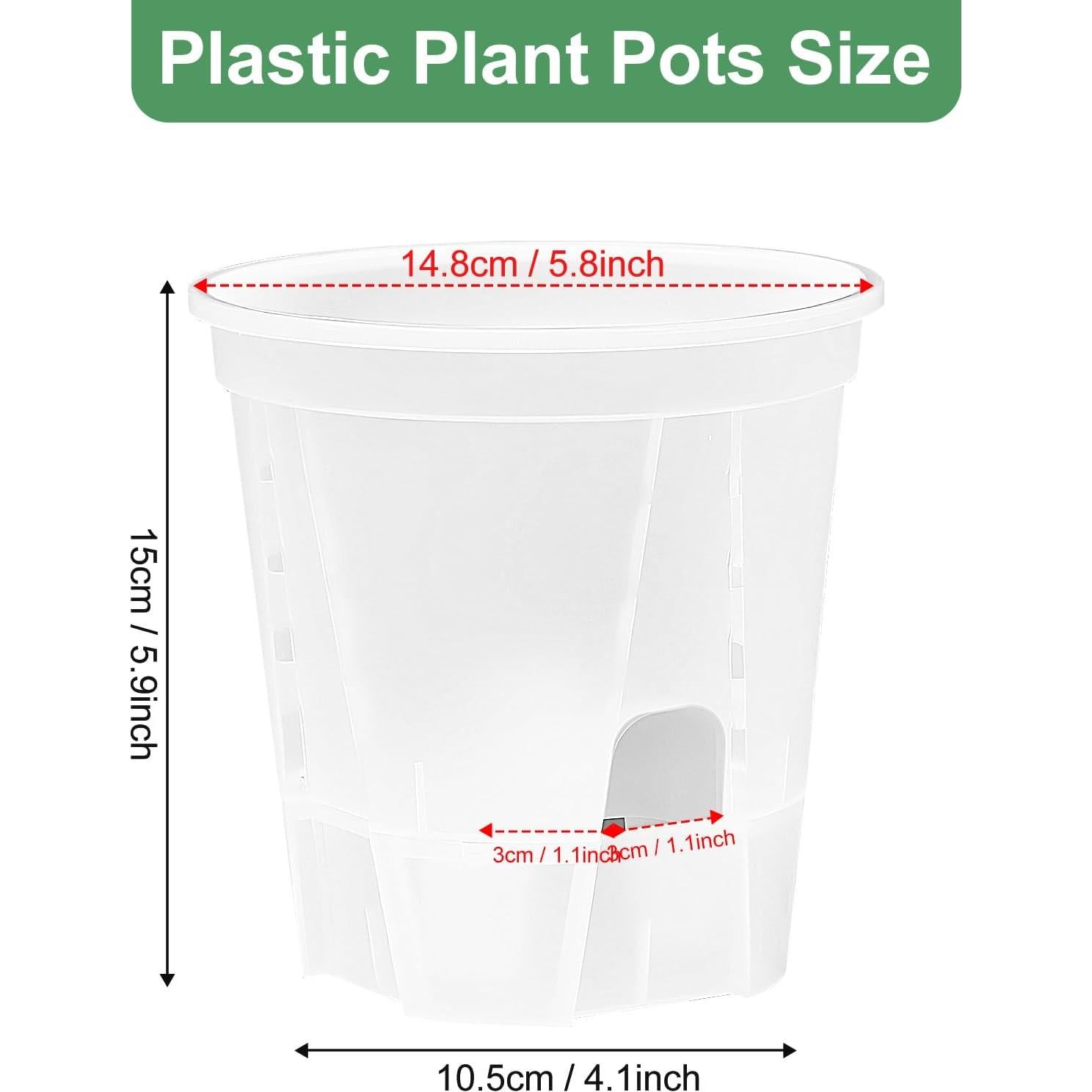 Macetas Autorriego IWNTWY Set de 5 Transparentes 15 cm