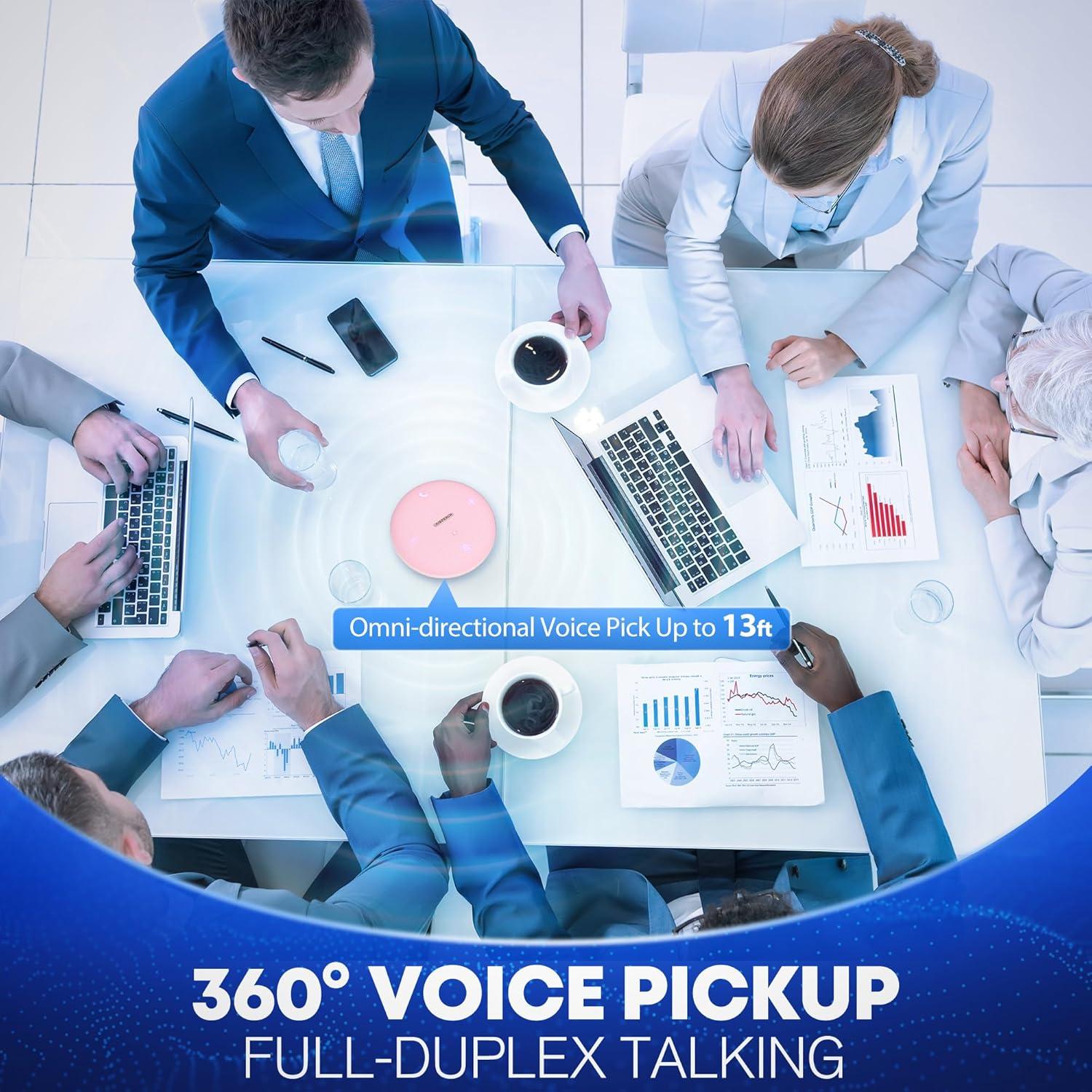 Altavoz Bluetooth M4 AISPEECH 360° con Micrófono AI Rosa