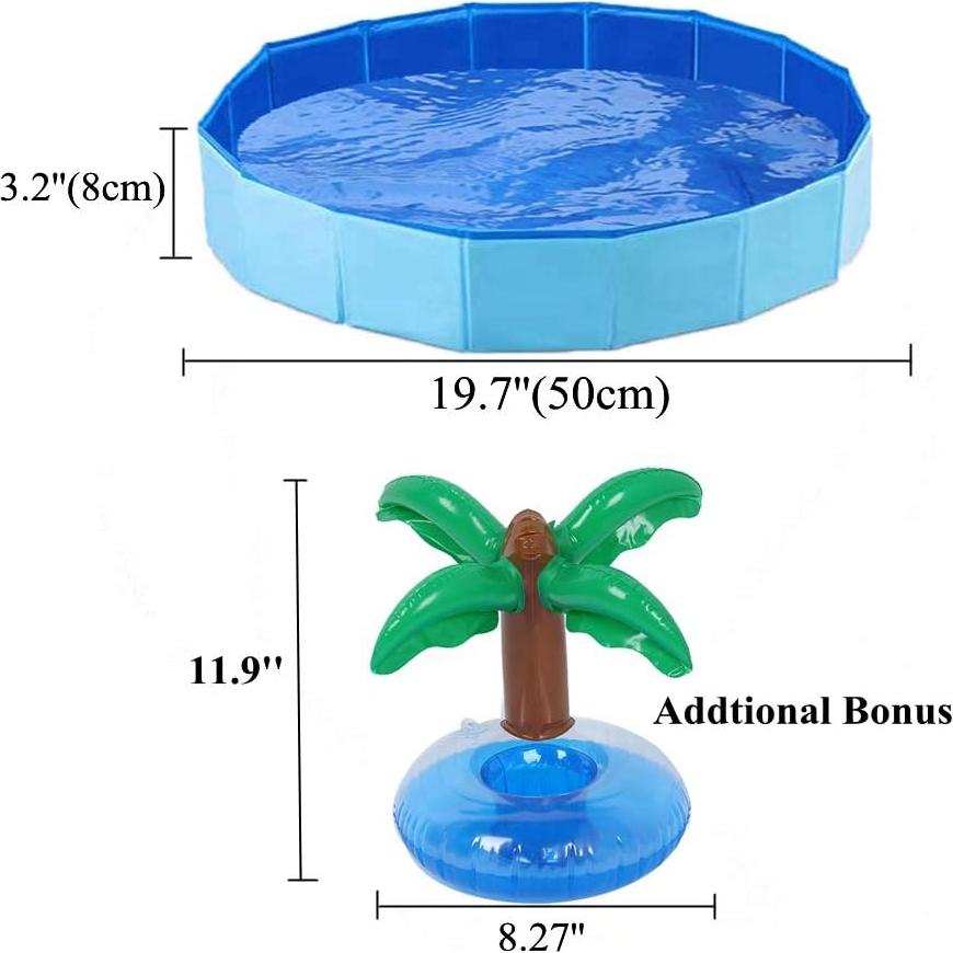 Piscina Plegable para Mascotas HAICHEN TEC 50x8cm Antideslizante