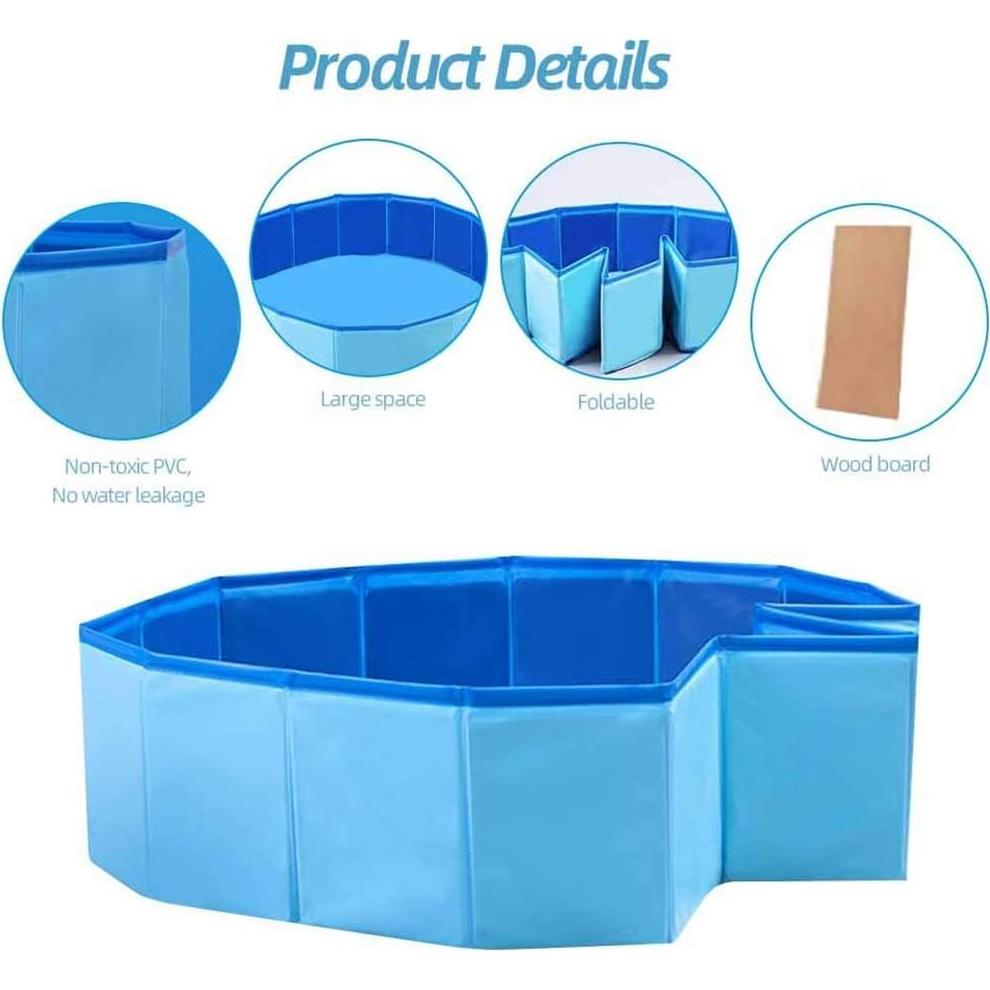 Piscina Plegable para Mascotas HAICHEN TEC 50x8cm Antideslizante