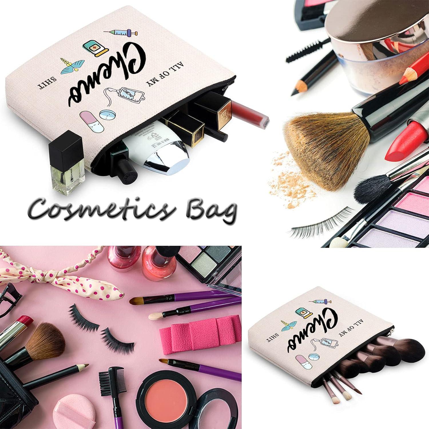 Bolsa de Maquillaje WCGXKO para Mujeres Mi Chemo Shit