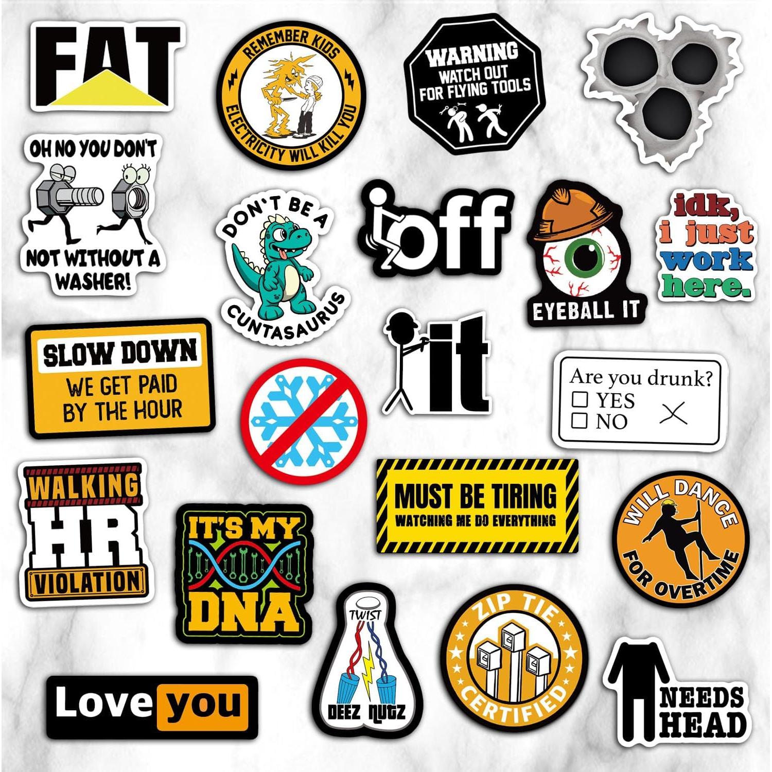 200 Pegatinas Divertidas Puraesla para Casco y Herramientas