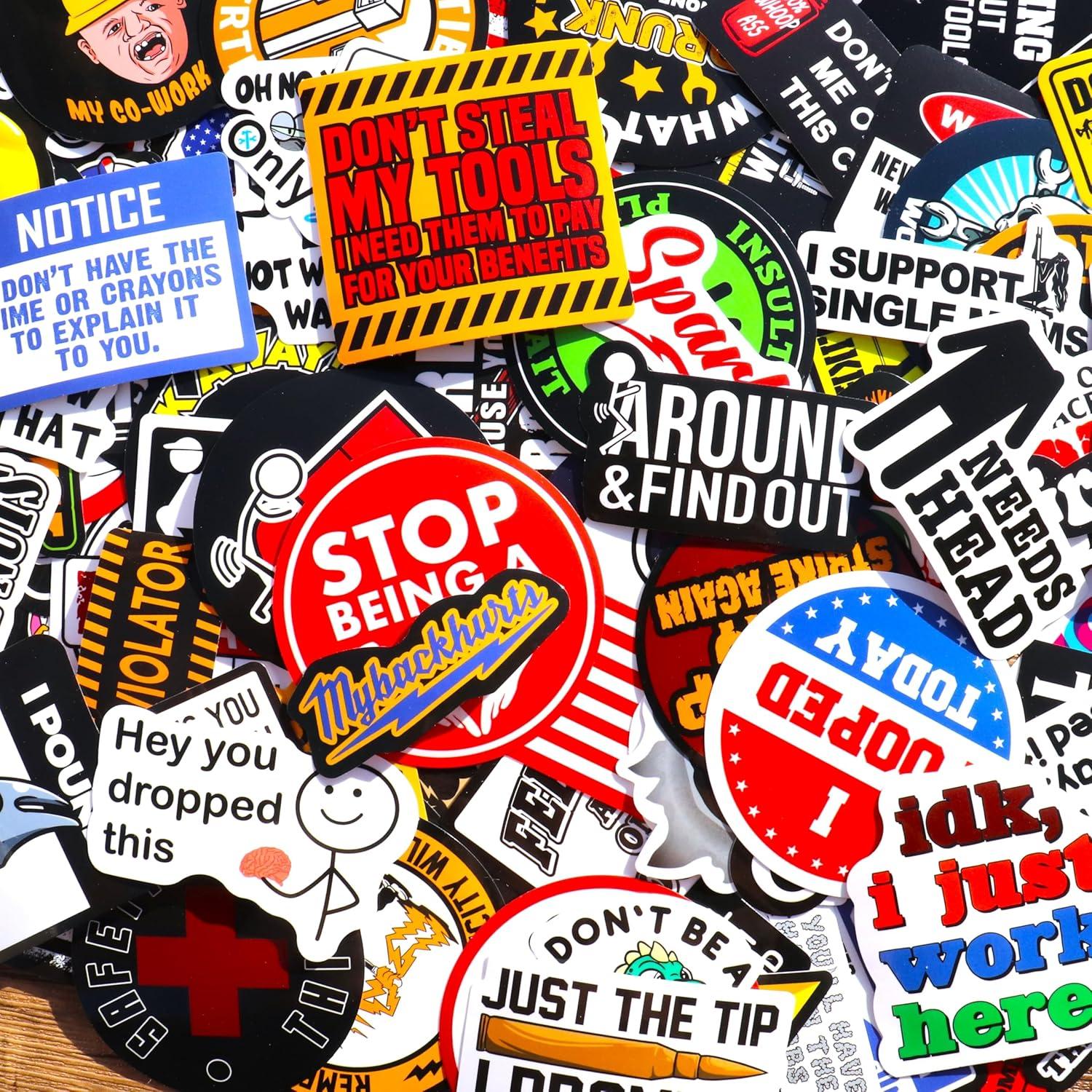 200 Pegatinas Divertidas Puraesla para Casco y Herramientas