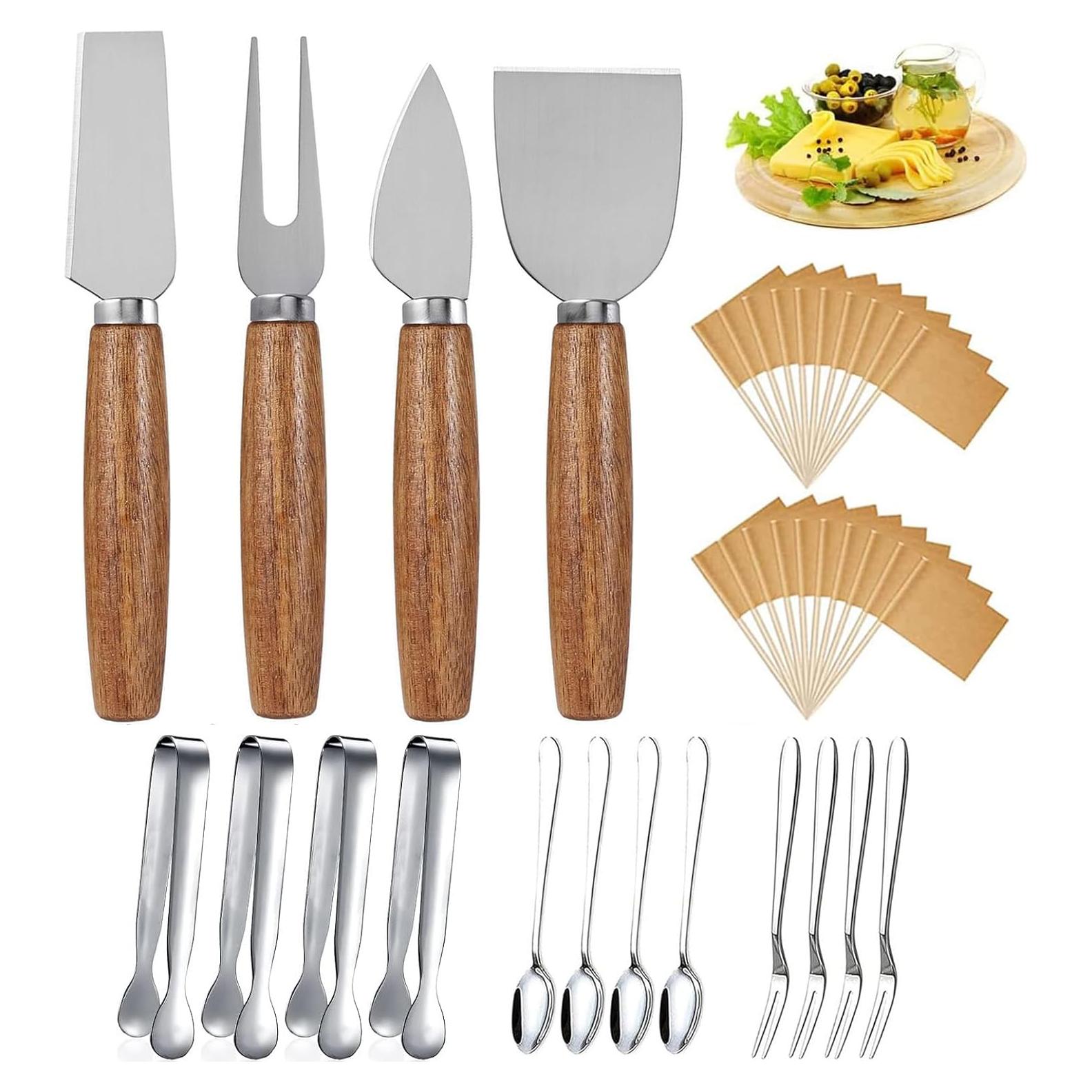 Juego de cuchillos para queso Linwnil 12 piezas acero inoxidable