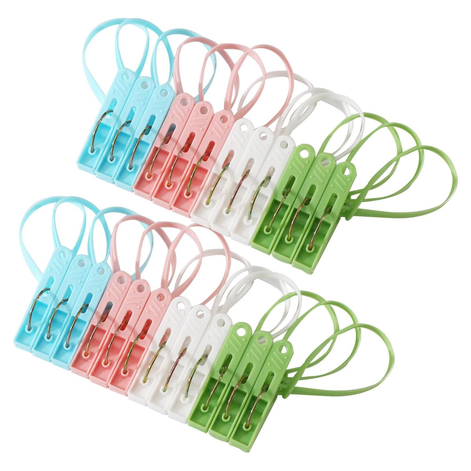 Paquete de 24 Pinzas de Plástico SYXUPUMI Alta Resistencia