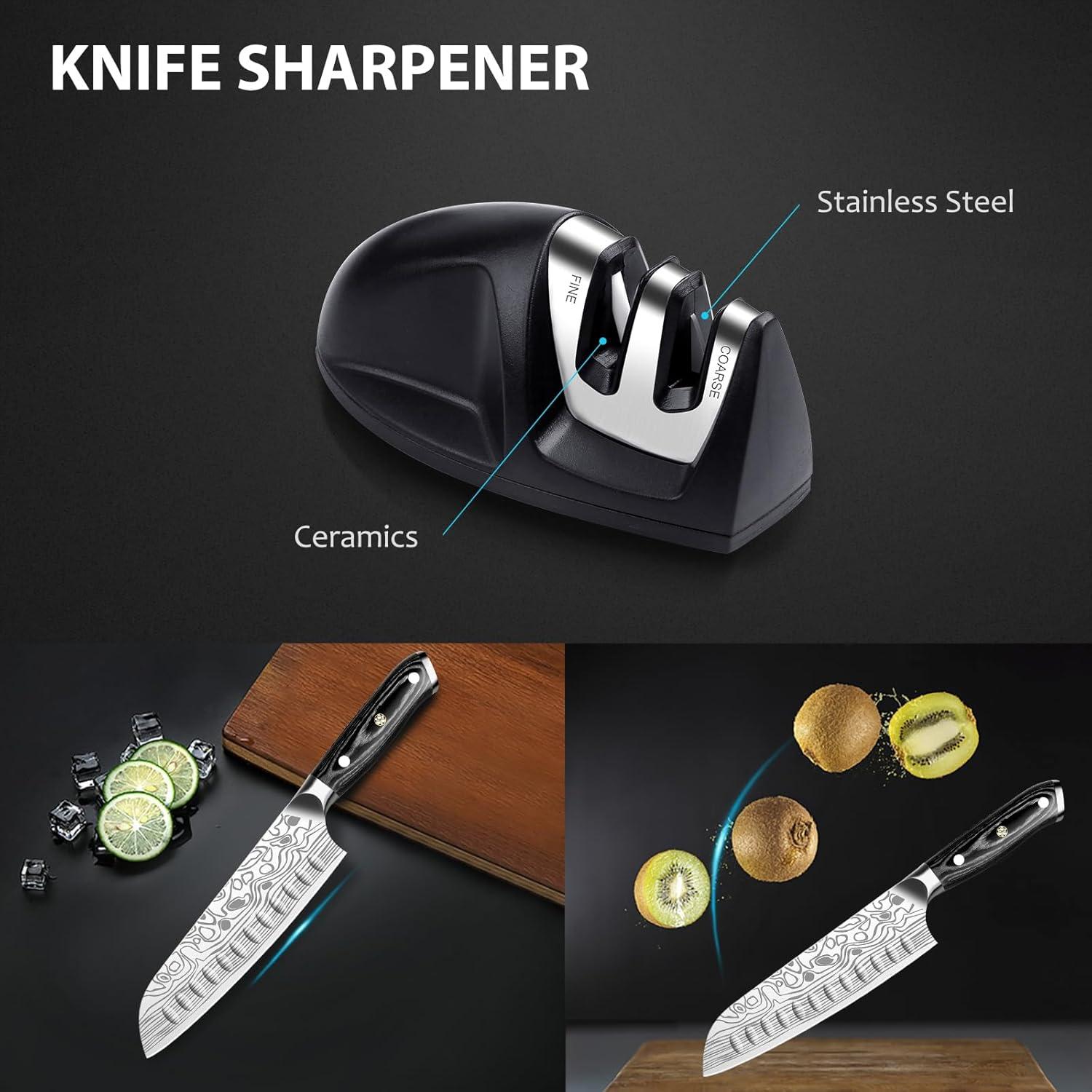 Cuchillo Santoku 17.78 cm Meleho Acero Inoxidable con Afilador