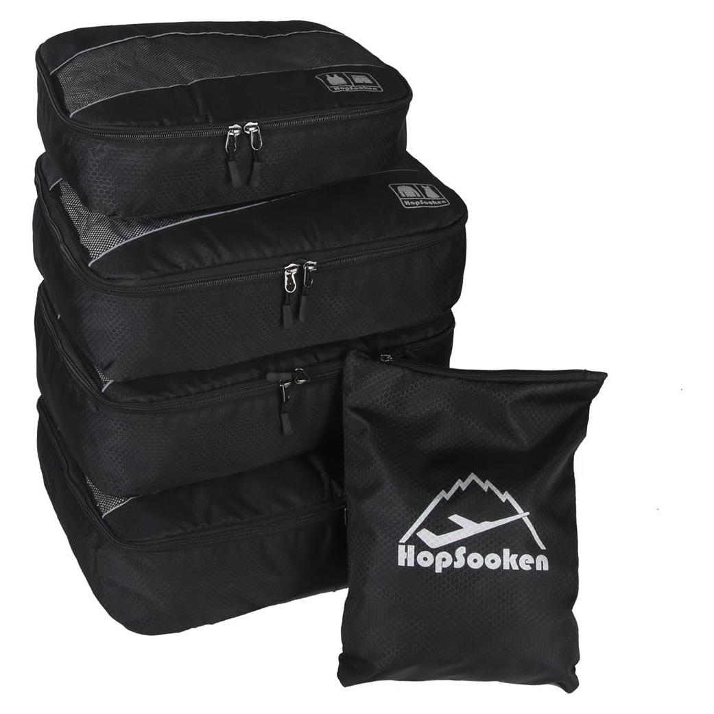 Set de 5 Cubos de Empaque Hopsooken para Viaje Negro