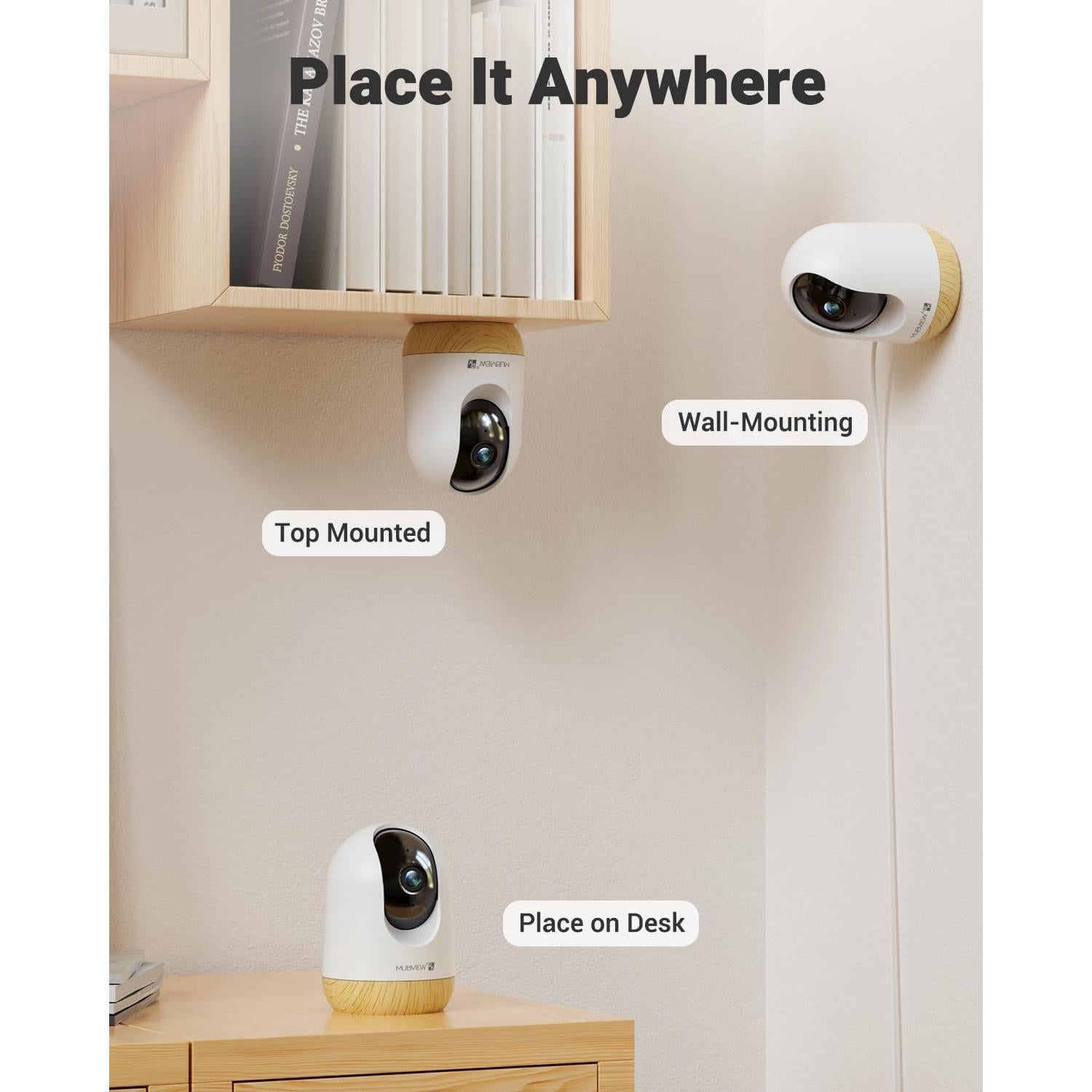 Cámara de Seguridad Interior MUBVIEW 2K WiFi 5G Pan-Tilt