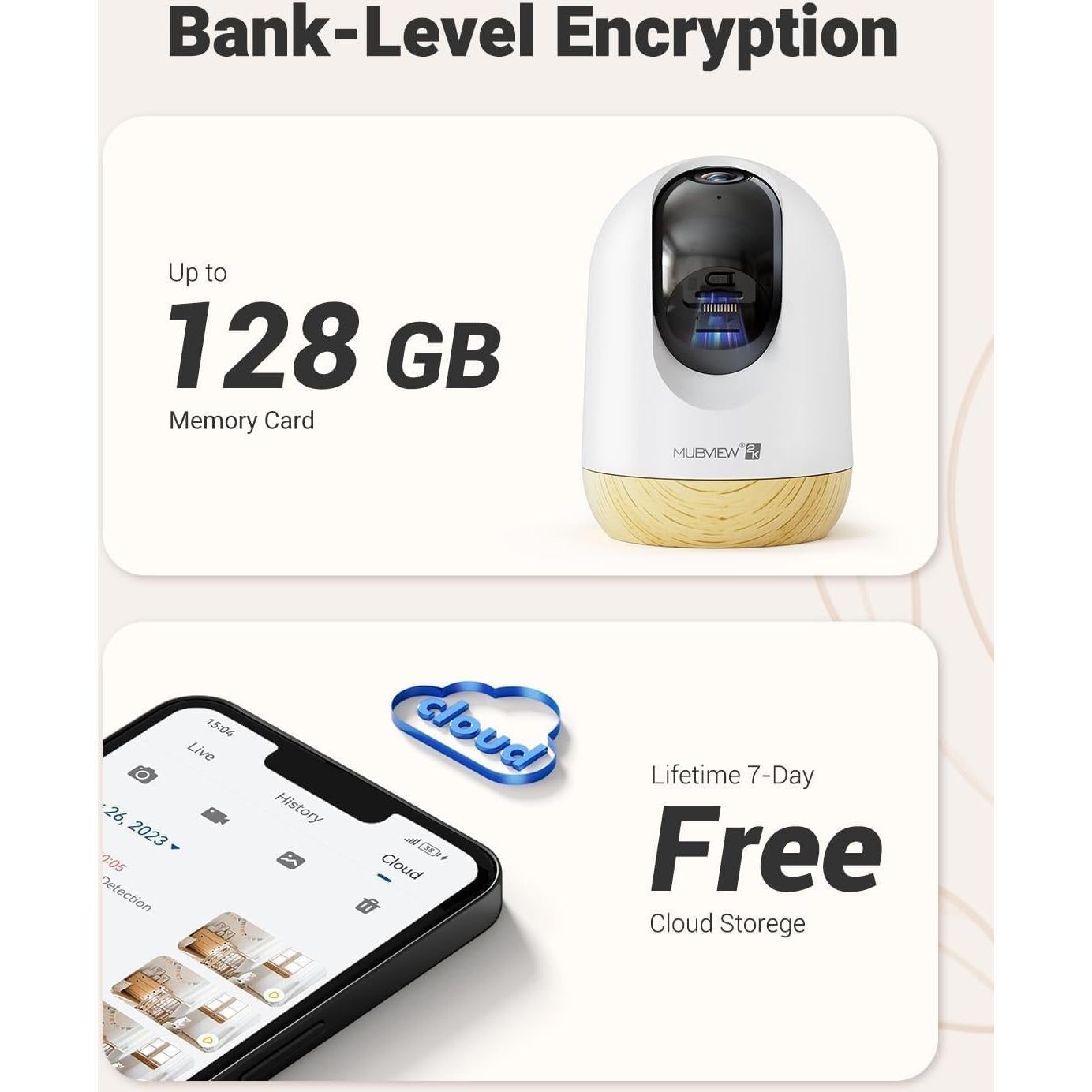 Cámara de Seguridad Interior MUBVIEW 2K WiFi 5G Pan-Tilt