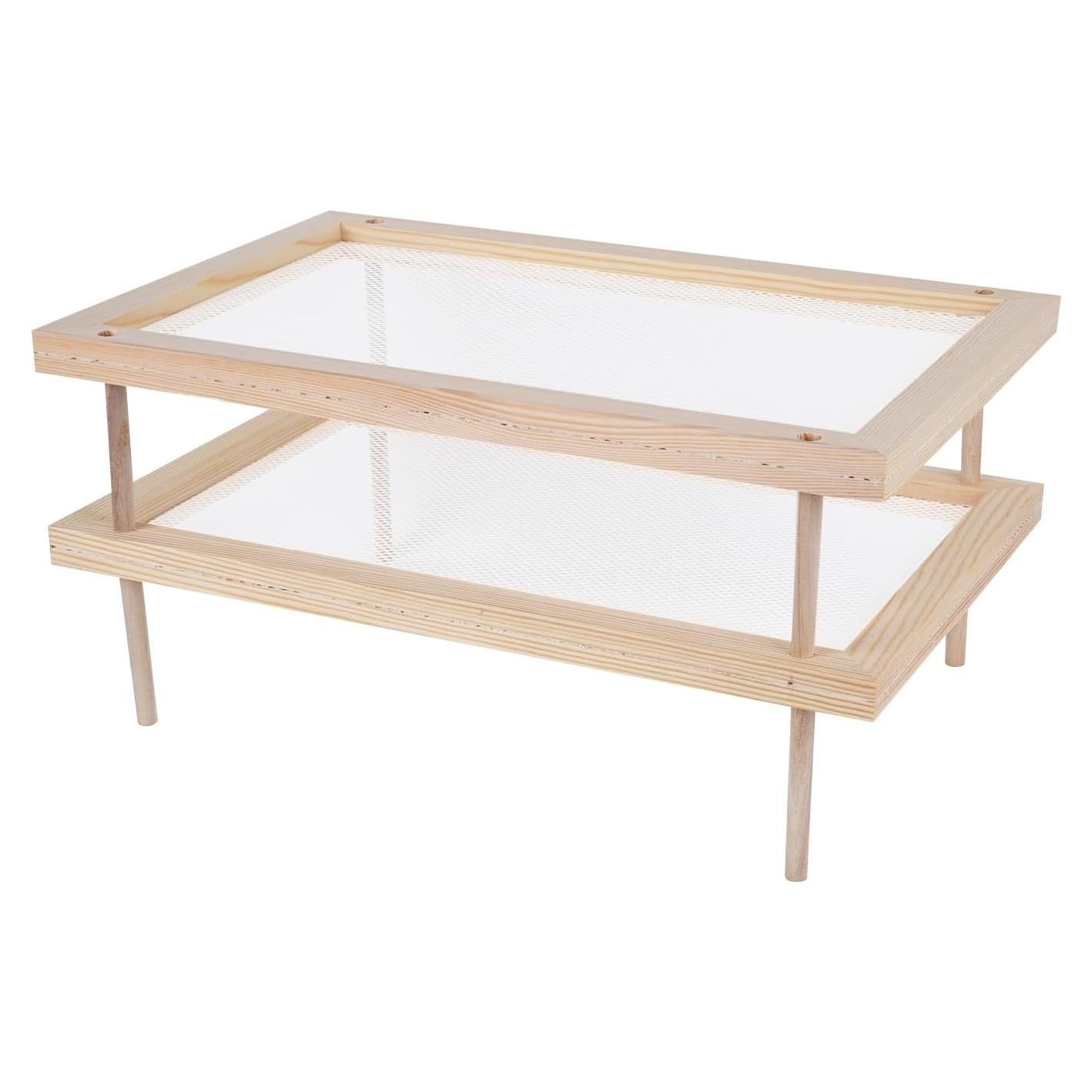 Estante para Secar Hierbas YiePhiot de Madera 2 Capas 39cm