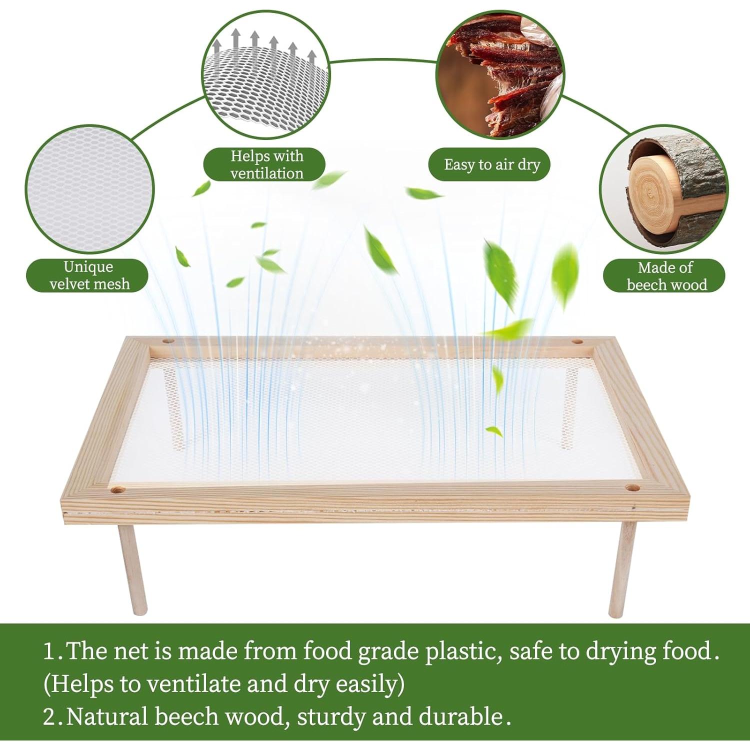 Estante para Secar Hierbas YiePhiot de Madera 2 Capas 39cm