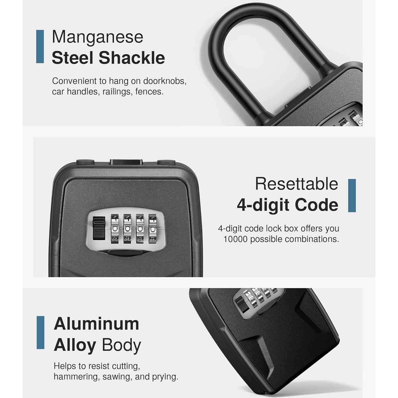 Caja de Llave Grande Puroma con Gancho y Combinación 4 Dígitos
