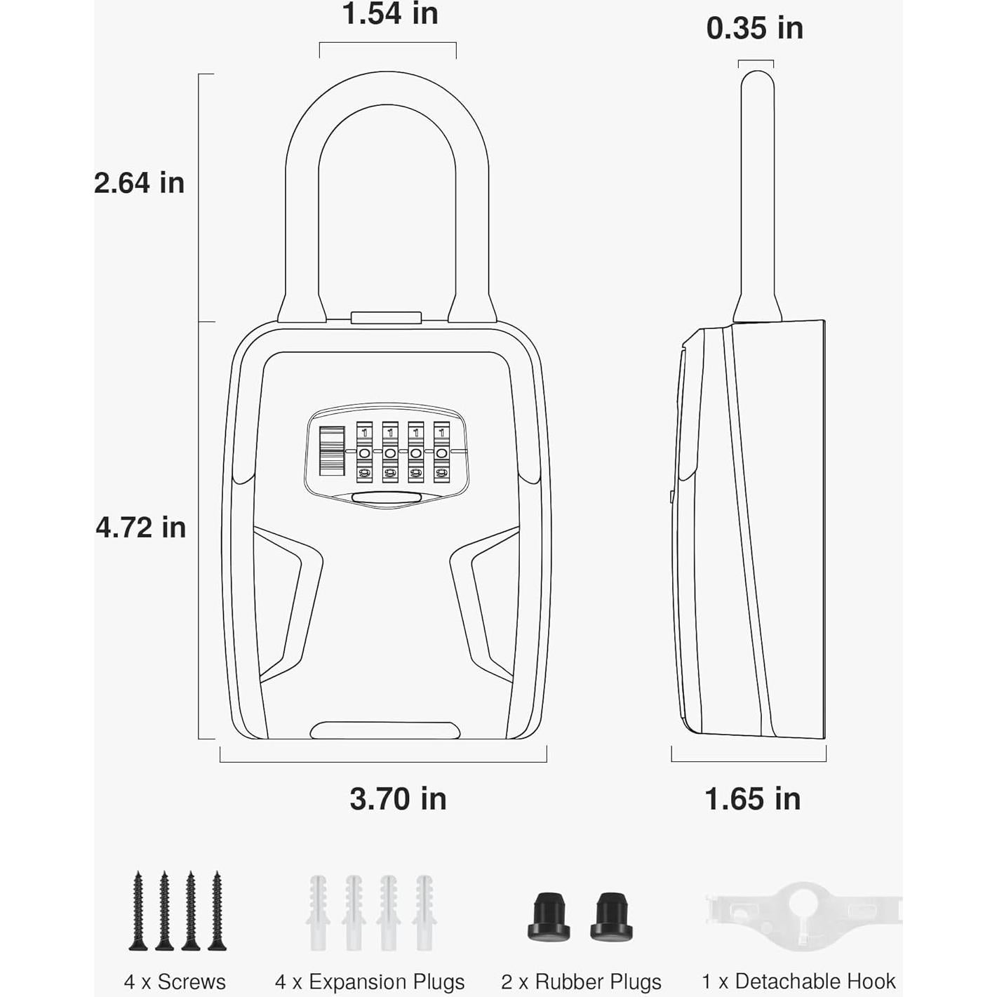 Caja de Llave Grande Puroma con Gancho y Combinación 4 Dígitos