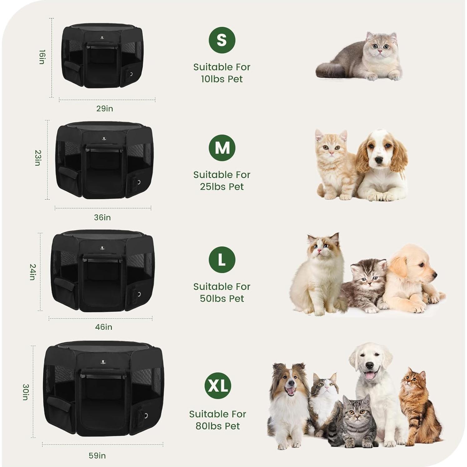 Parque de Juegos para Perros X-ZONE PET Plegable XL Negro