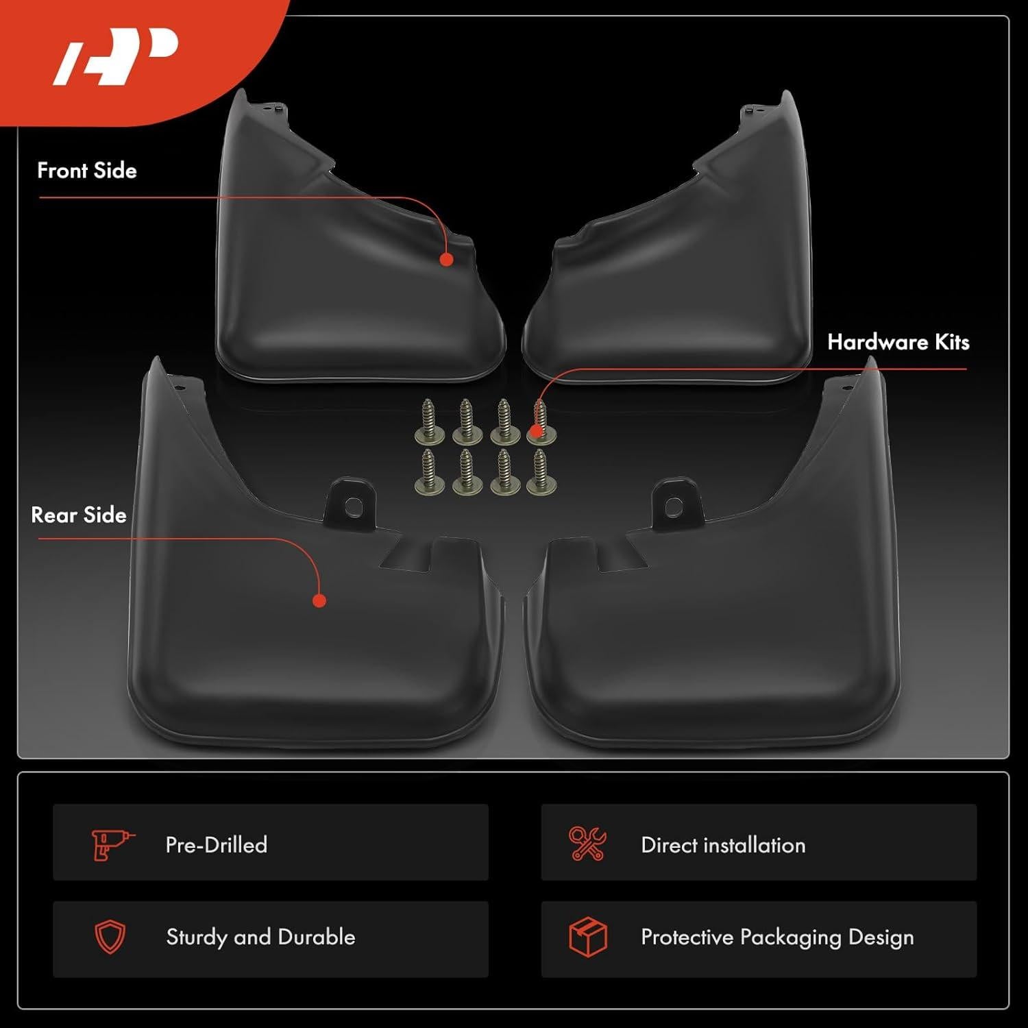 Juego de 4 Guardabarros A-Premium para Toyota Corolla 1988-1992