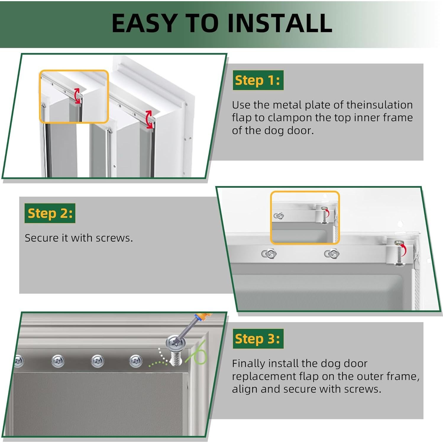 Aleta Reemplazo Puerta Perro Grande MIAOTONG 25,7x42,9cm