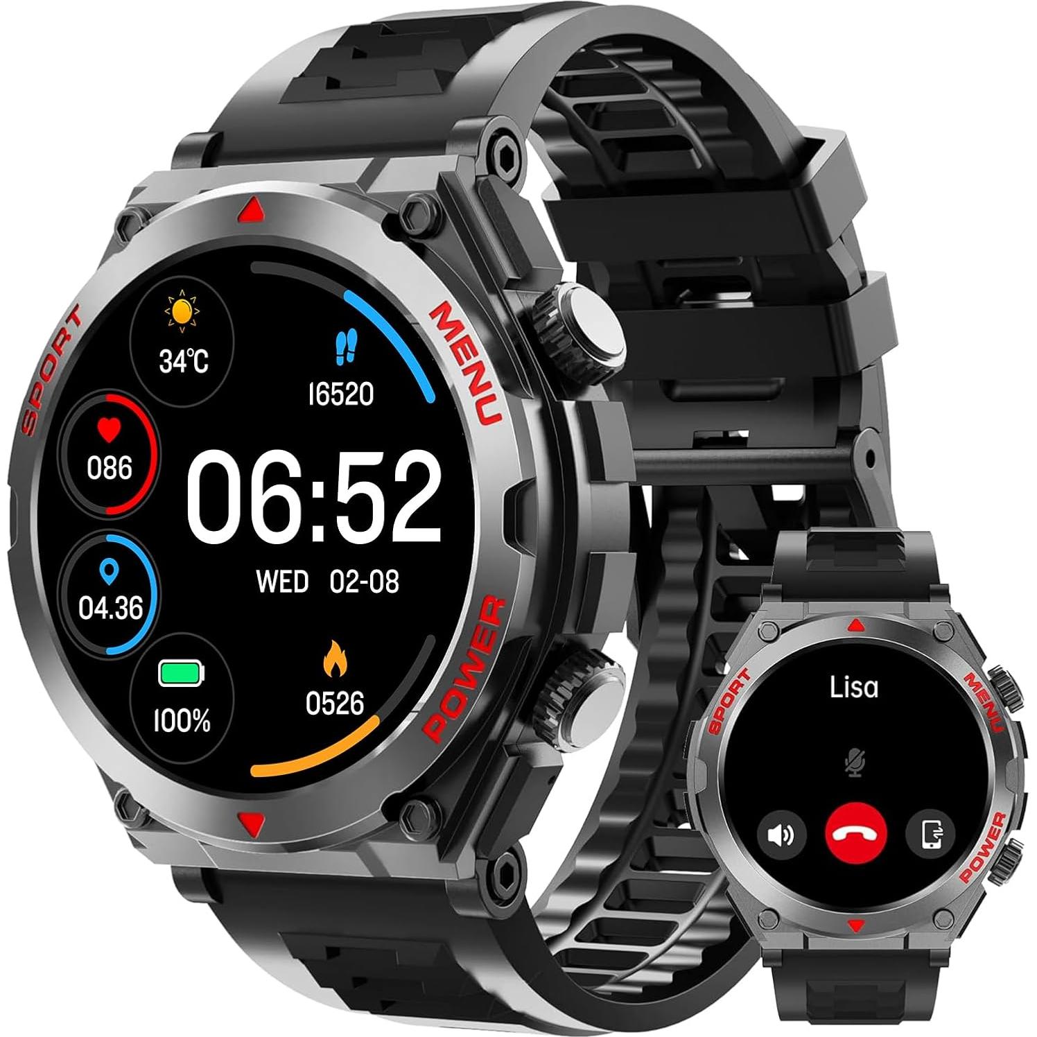 Reloj Inteligente Militar Bvlrksc S662025 HD 1.52" Salud