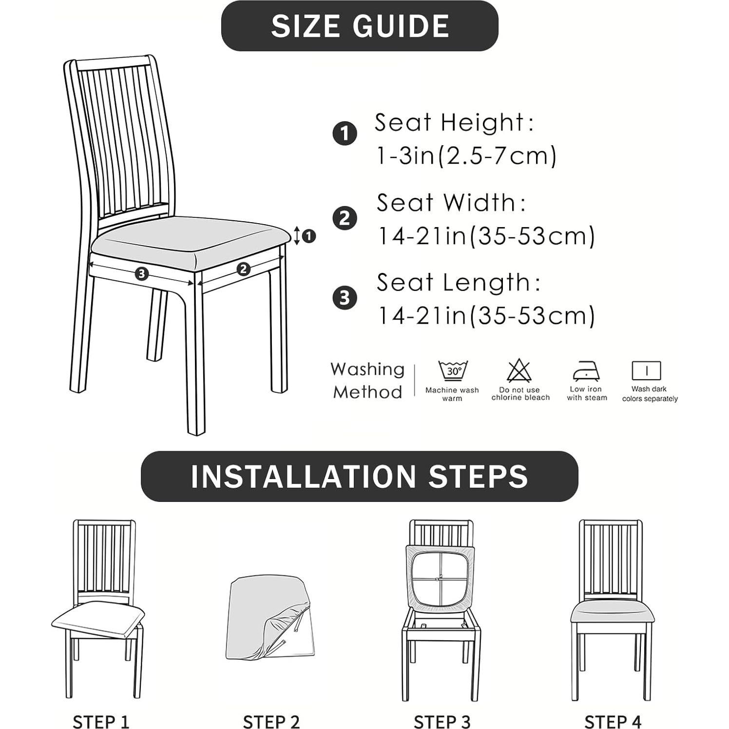 Funda de Silla de Comedor FORCHEER 6 Piezas Impermeables