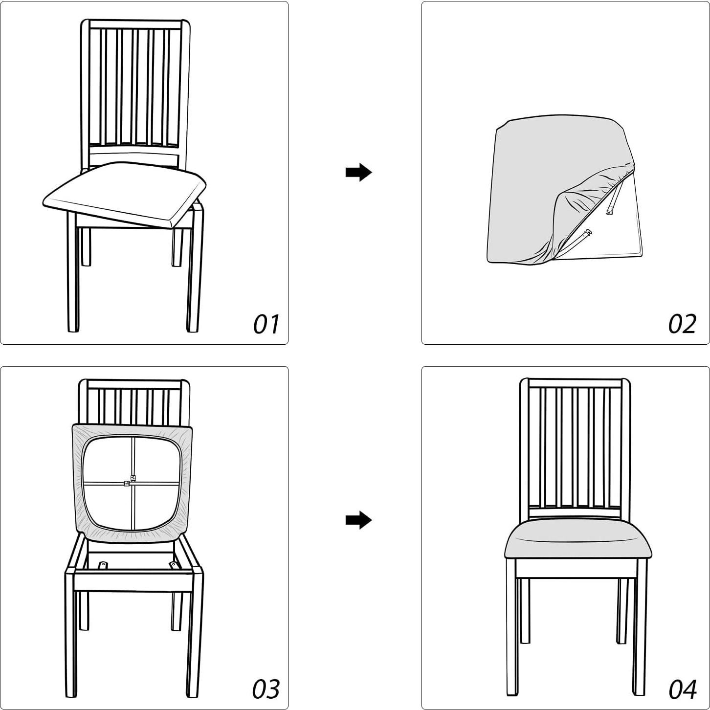 Funda de Silla de Comedor FORCHEER 6 Piezas Impermeables