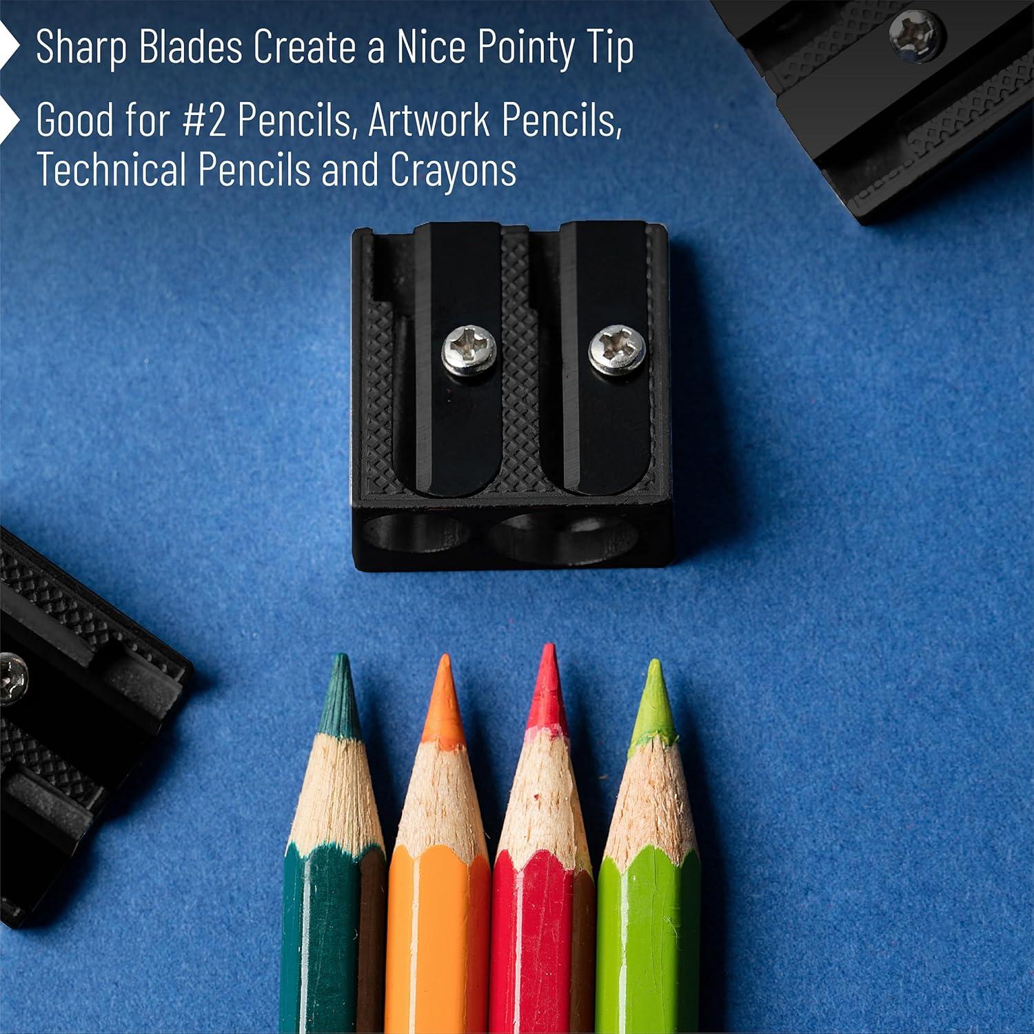 Sacapuntas de Metal Mr. Pen 6 Unidades 2 Agujeros Negro