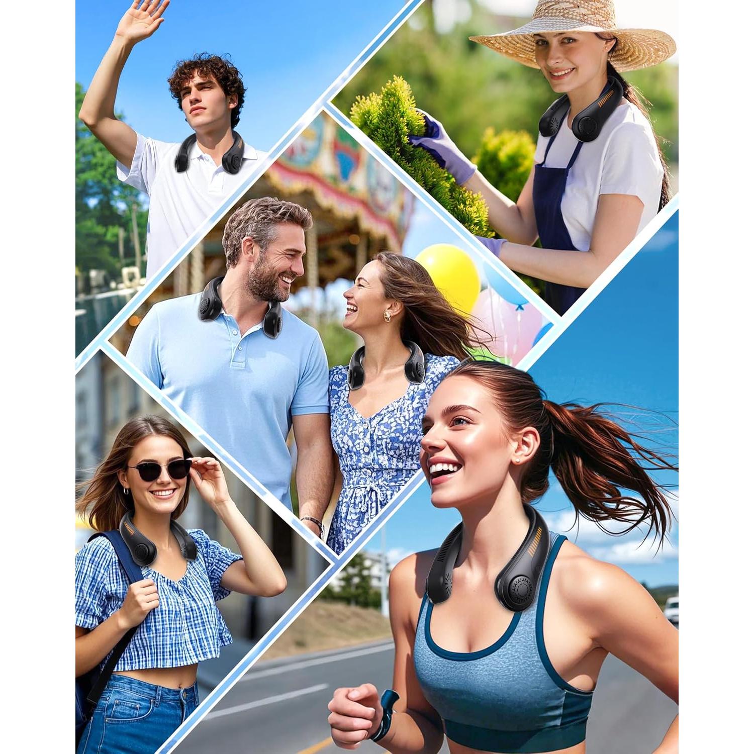 Ventilador de Cuello Portátil EYERZ DS06 Recargable 5 Velocidades