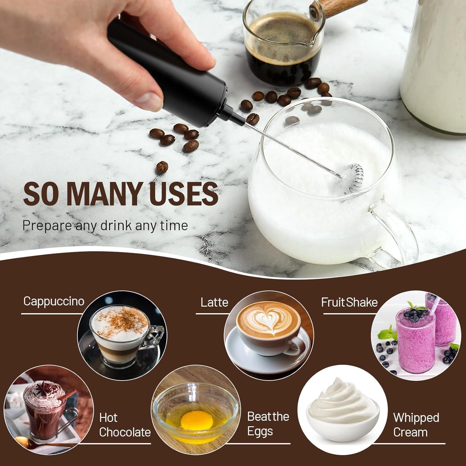 Varita Espumadora de Leche Shker 1501D Portátil Negra 2 Velocidades