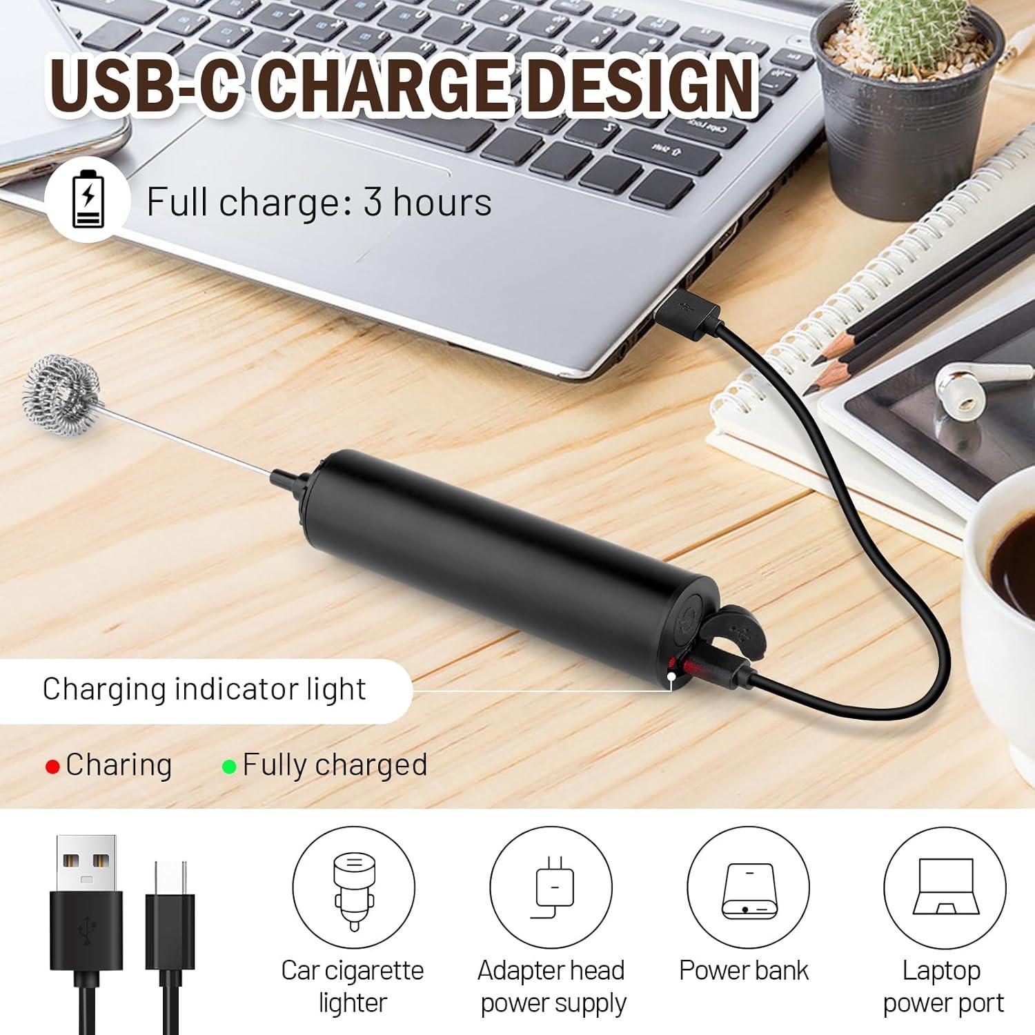 Varita Espumadora de Leche Shker 1501D Portátil Negra 2 Velocidades