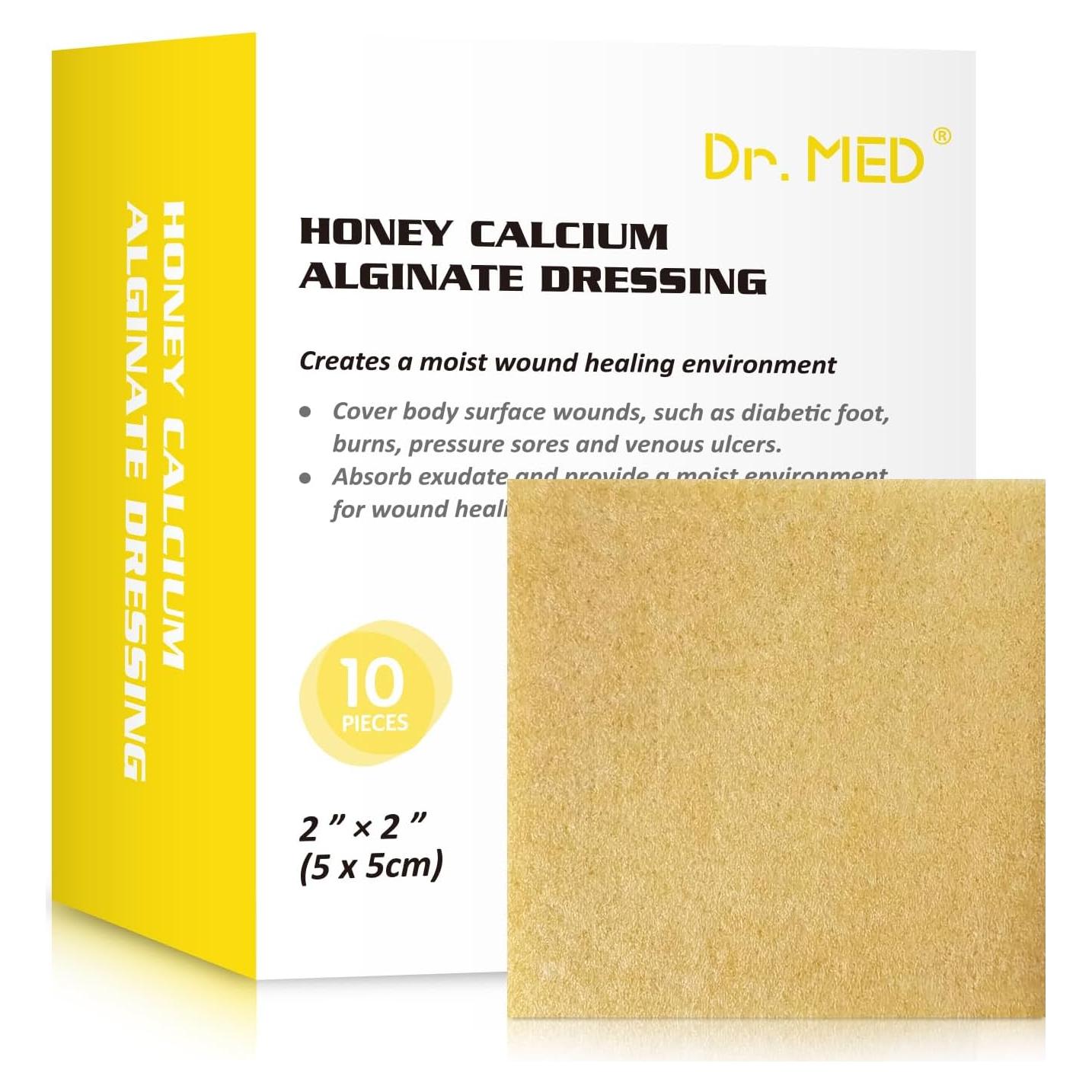 Venda de Algina de Calcio con Miel de Manuka 5x5 cm - 10 Pcs