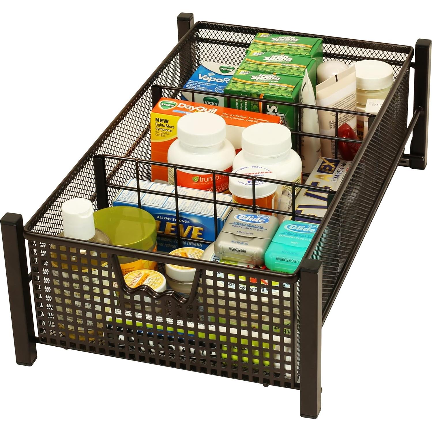 Cesta Deslizante Mediana Deco Brothers con Divisores Bronce