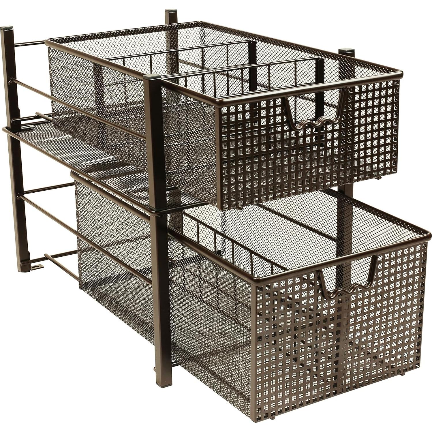 Cesta Deslizante Mediana Deco Brothers con Divisores Bronce