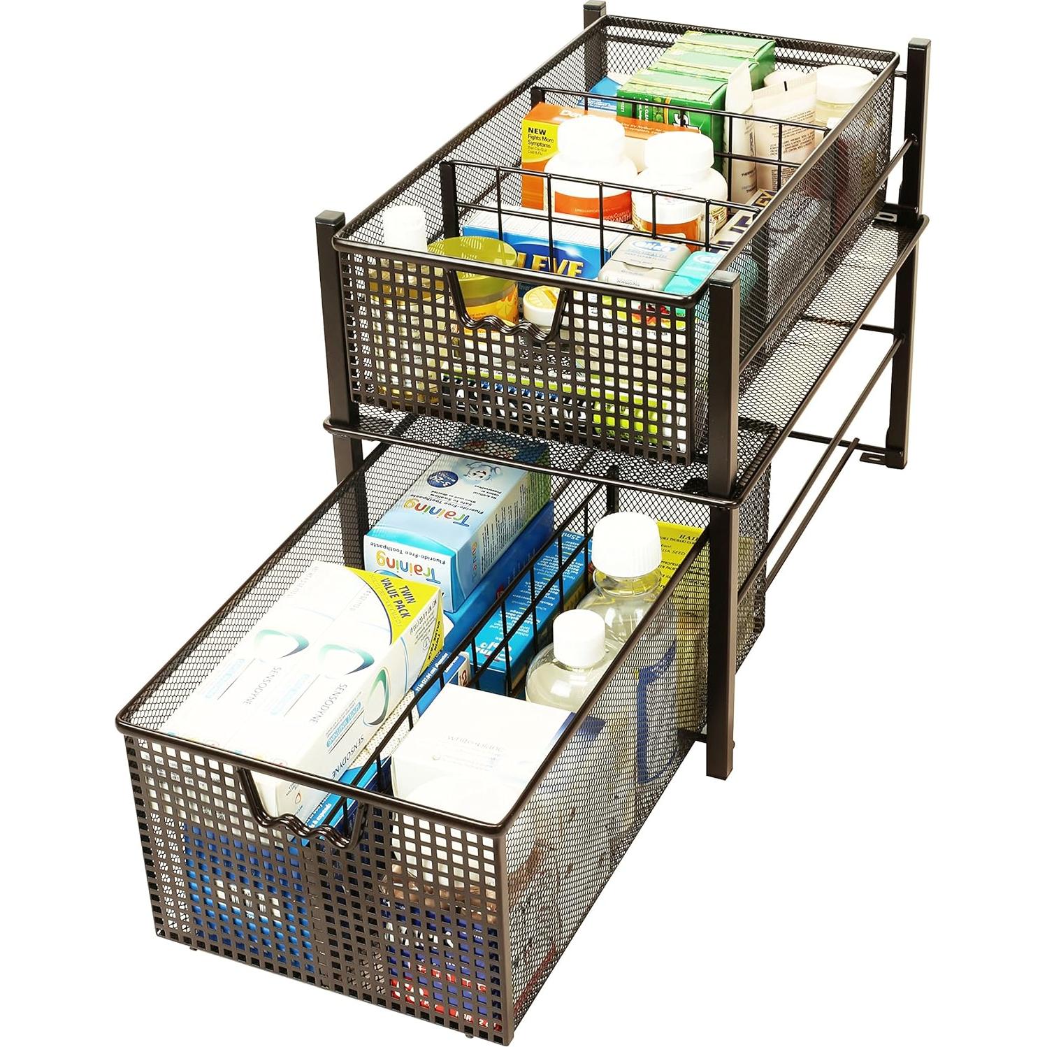 Cesta Deslizante Mediana Deco Brothers con Divisores Bronce