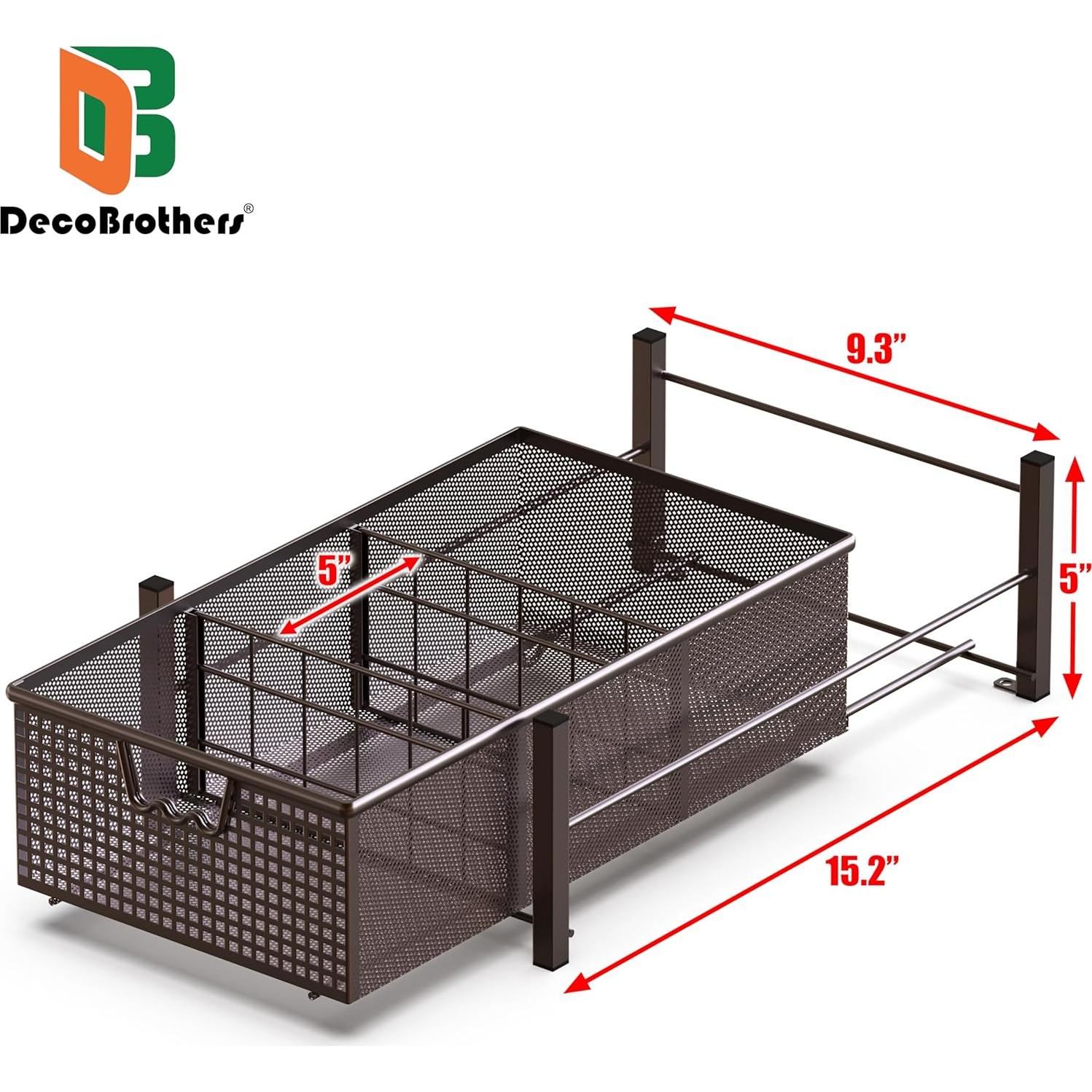 Cesta Deslizante Mediana Deco Brothers con Divisores Bronce