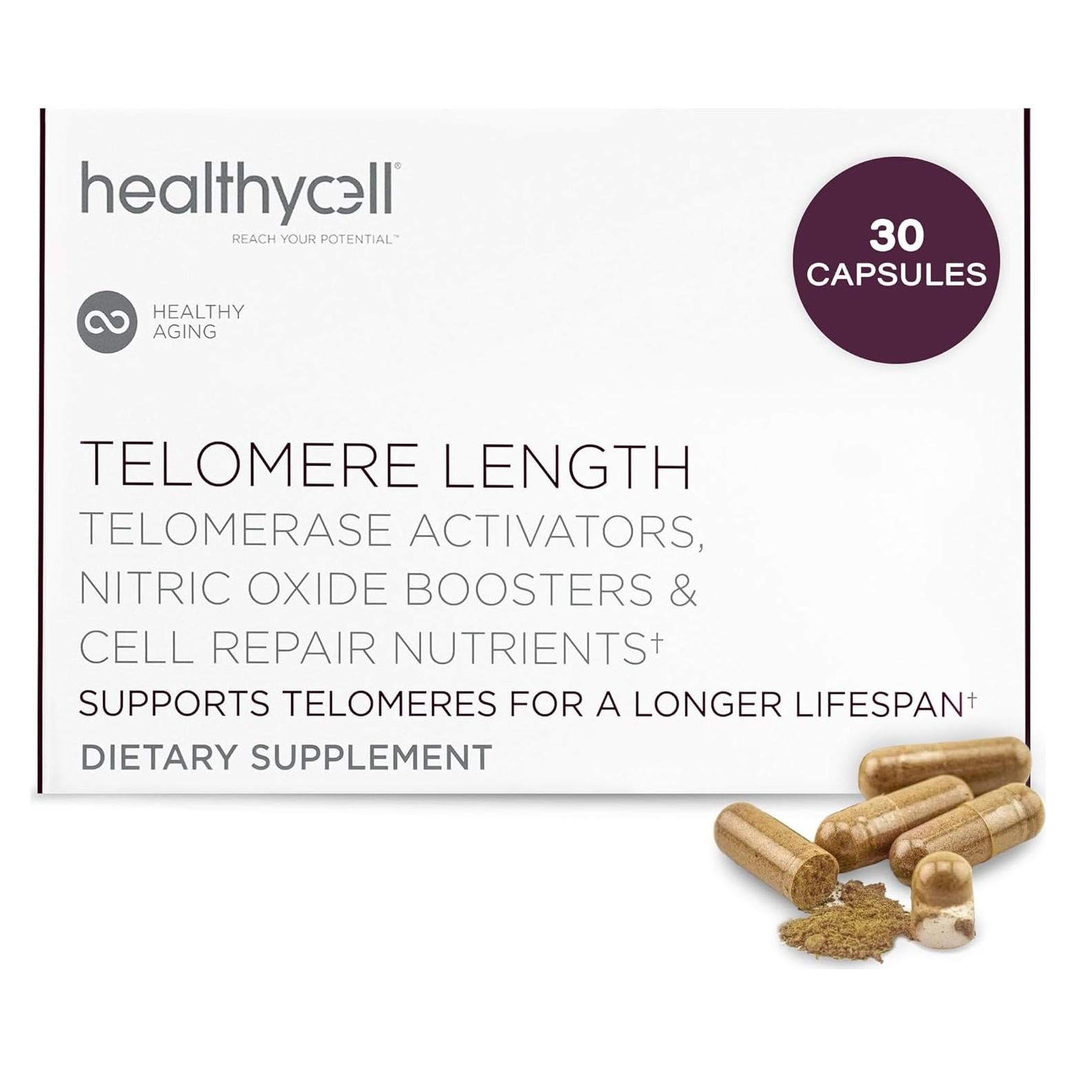 Suplemento Antienvejecimiento Healthycell - Longitud de Telómero 30 Cápsulas