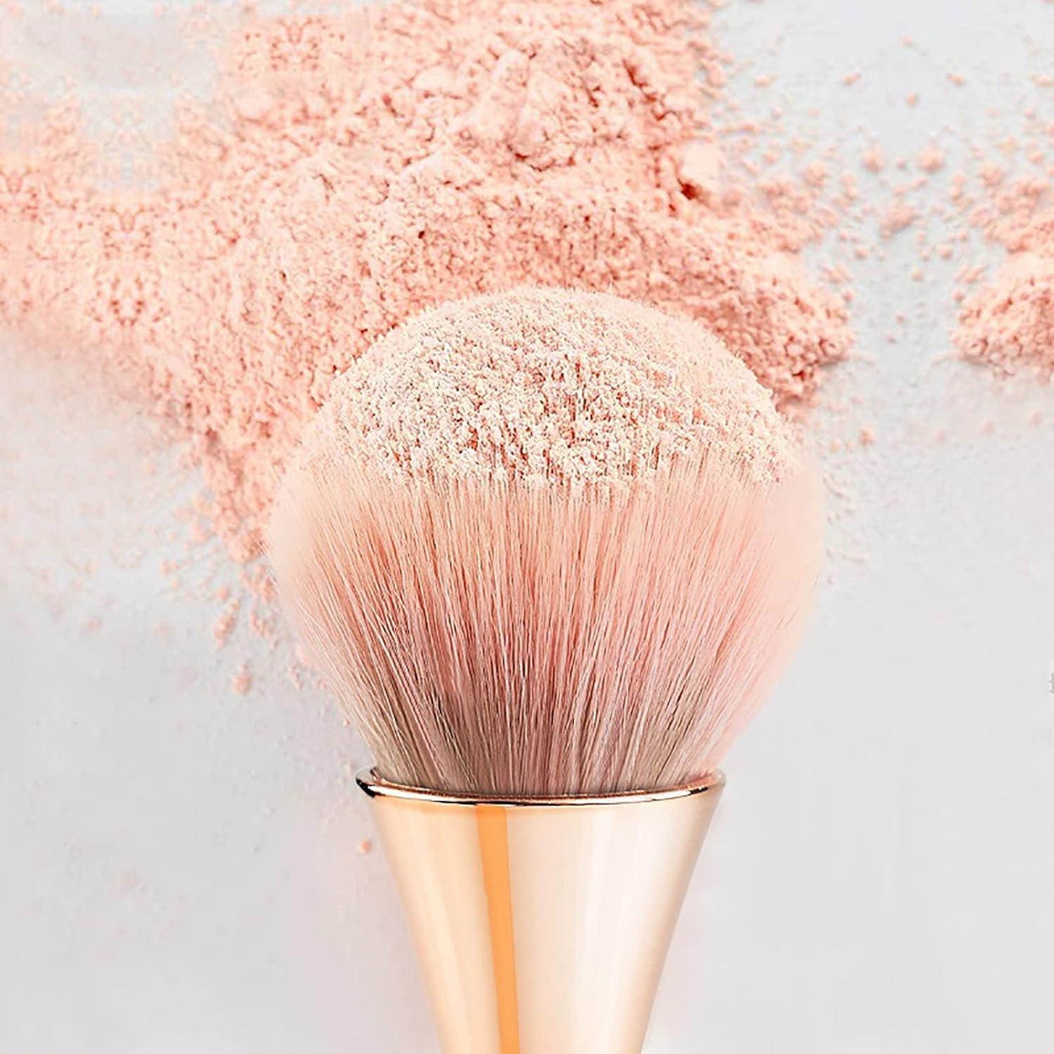 2 Piezas Cepillos de Polvo para Uñas HYWWPFLAY Oro y Negro