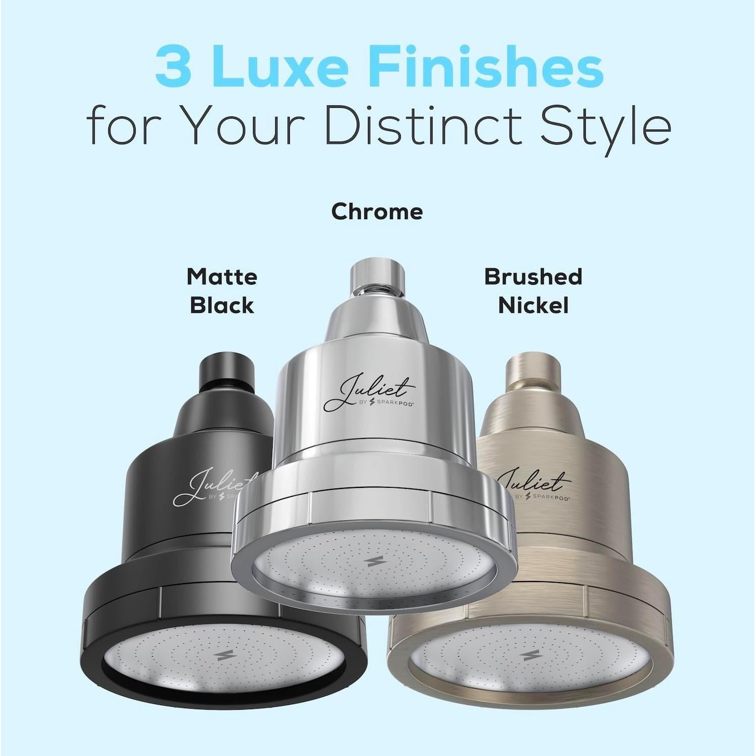 Cabezal de Ducha Filtrado SparkPod Juliet - Alta Presión Cromo