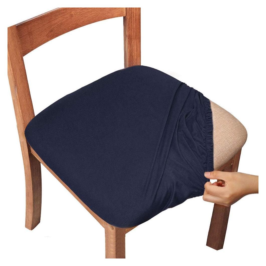 Fundas de Silla Gute 6 Pcs Azul Marino con Cintas Elásticas
