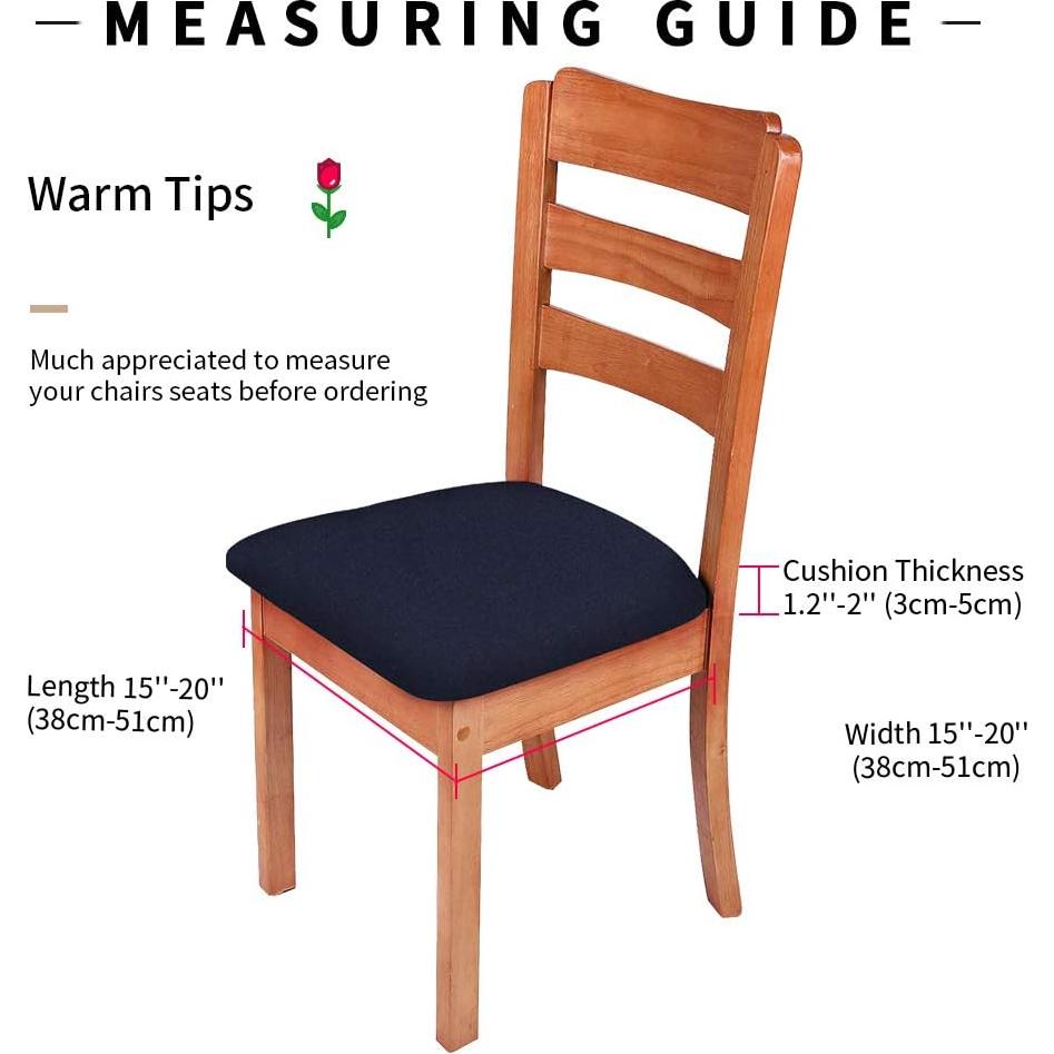 Fundas de Silla Gute 6 Pcs Azul Marino con Cintas Elásticas