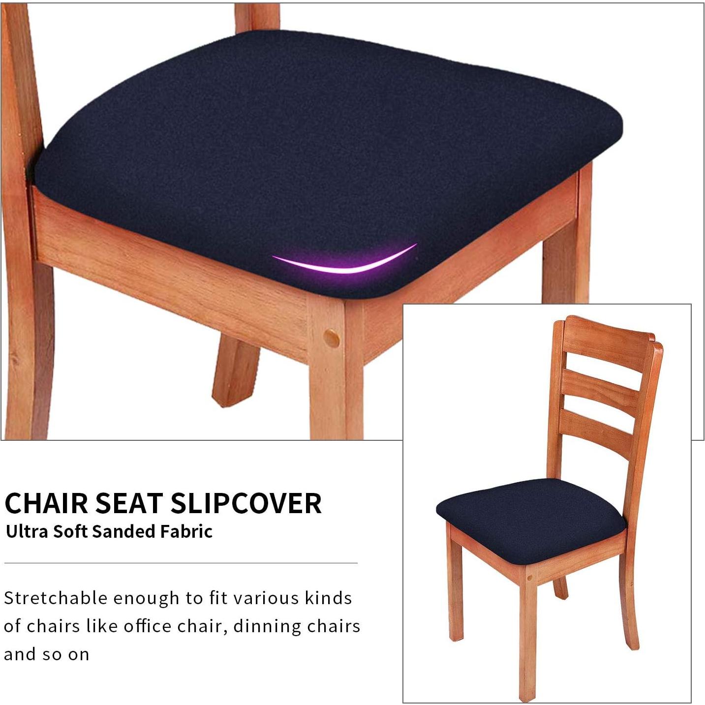 Fundas de Silla Gute 6 Pcs Azul Marino con Cintas Elásticas