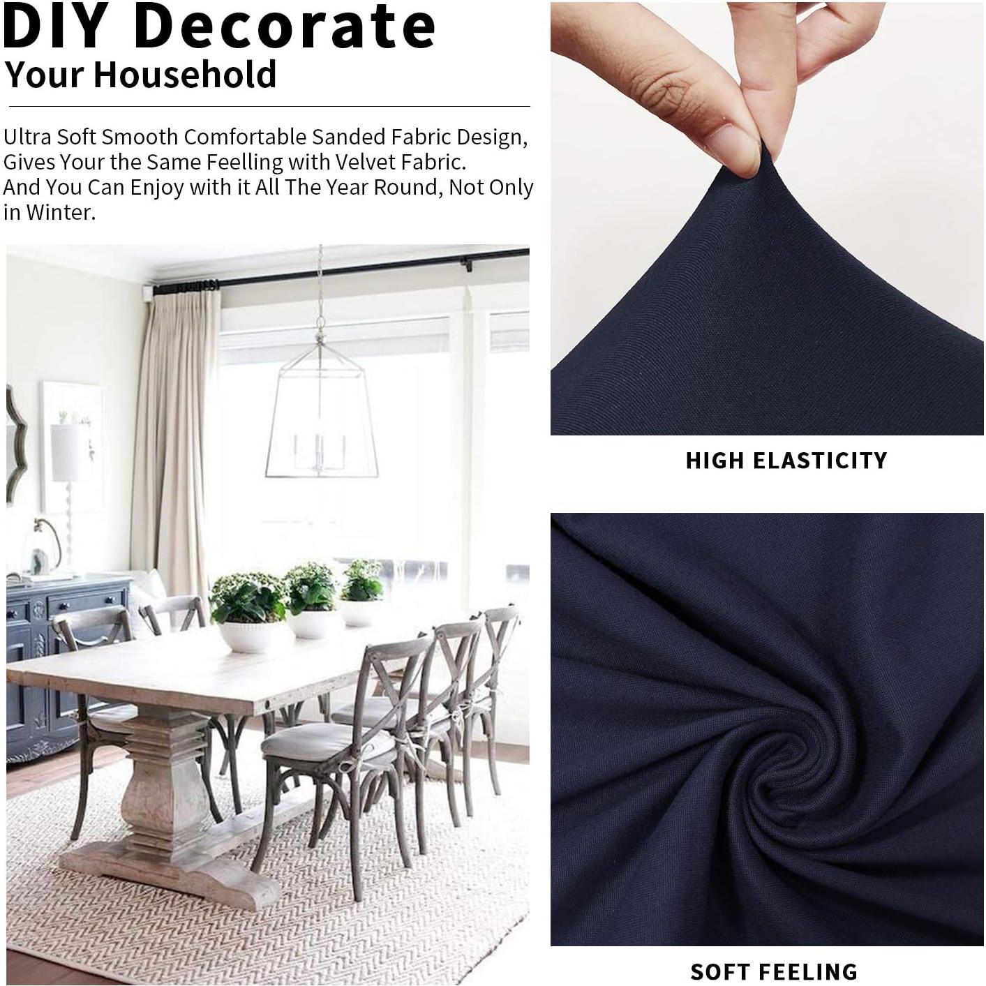 Fundas de Silla Gute 6 Pcs Azul Marino con Cintas Elásticas