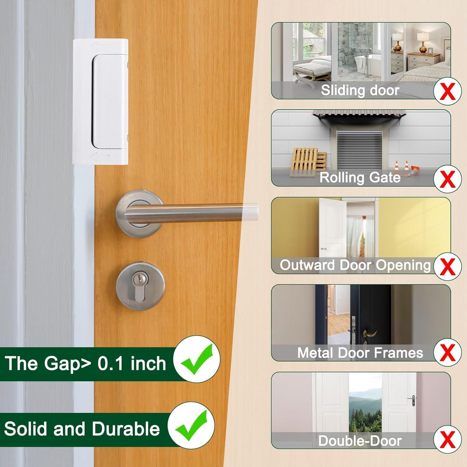 uxcell 4 Pack Home Security Door Lock, Door Reinforcement Lock 3 Inch Stop Withstand 800lbs, Front Door Kick in Security Protector for Inward Swinging Door, Black