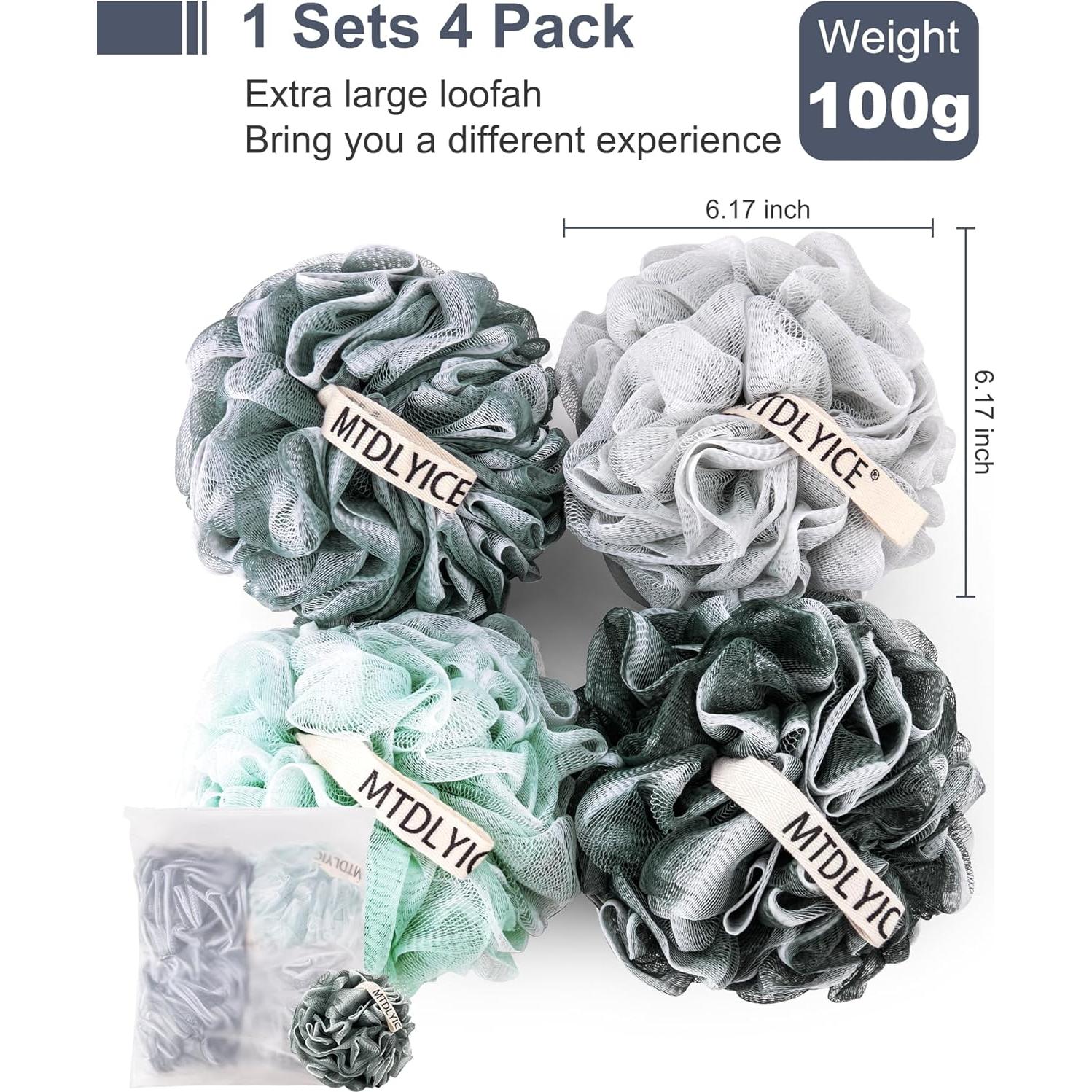 Esponja de Lufa Grande MTDLYICE 100g 4 Piezas Gris Azul