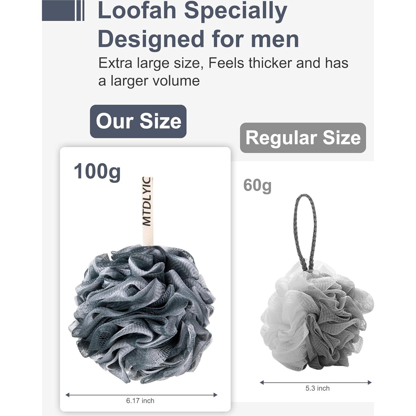 Esponja de Lufa Grande MTDLYICE 100g 4 Piezas Gris Azul