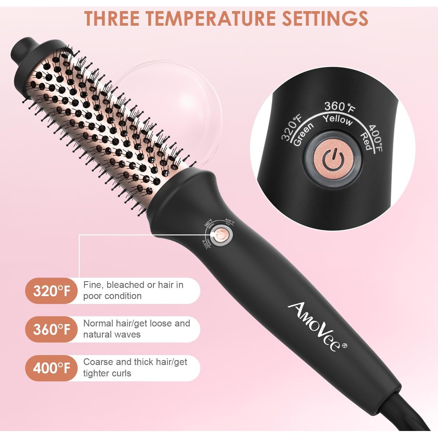 Plancha Rizada AmoVee 1.25" Doble PTC 3 Temperaturas