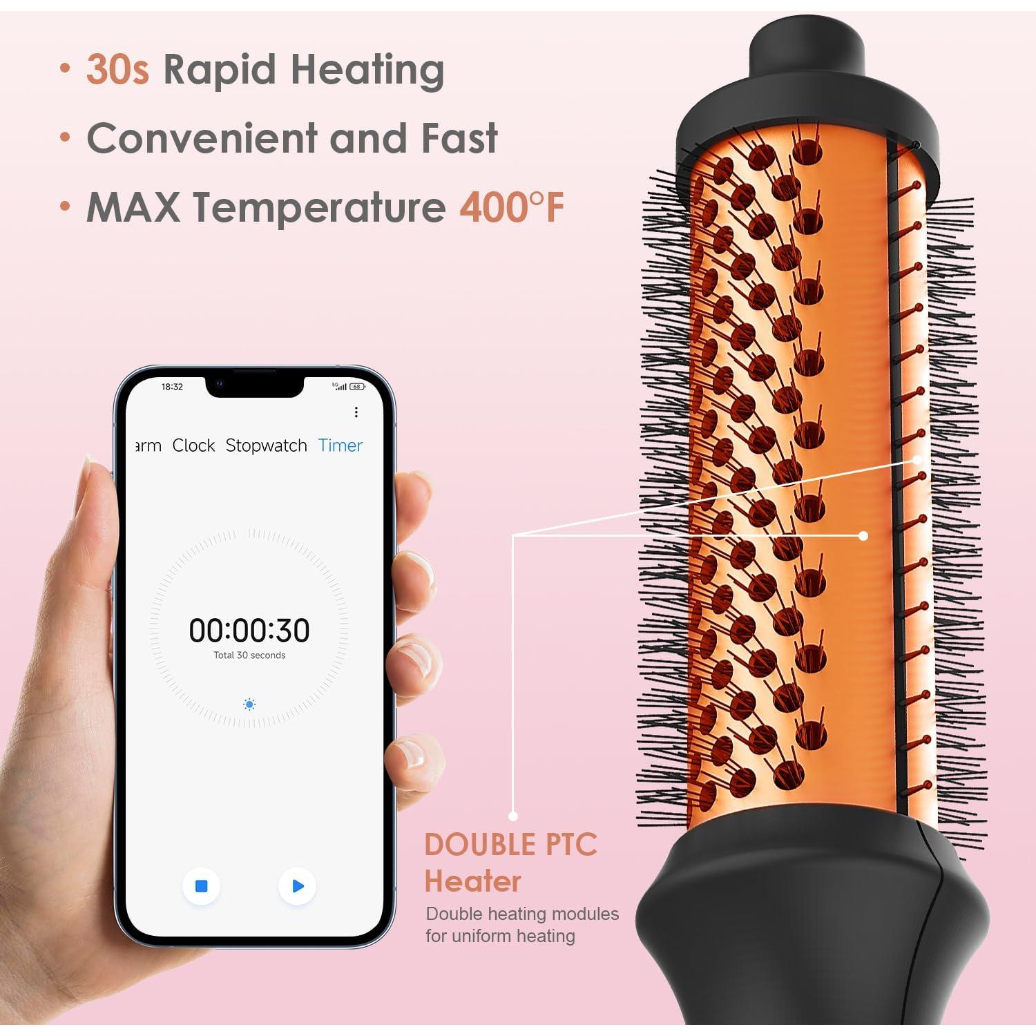 Plancha Rizada AmoVee 1.25" Doble PTC 3 Temperaturas