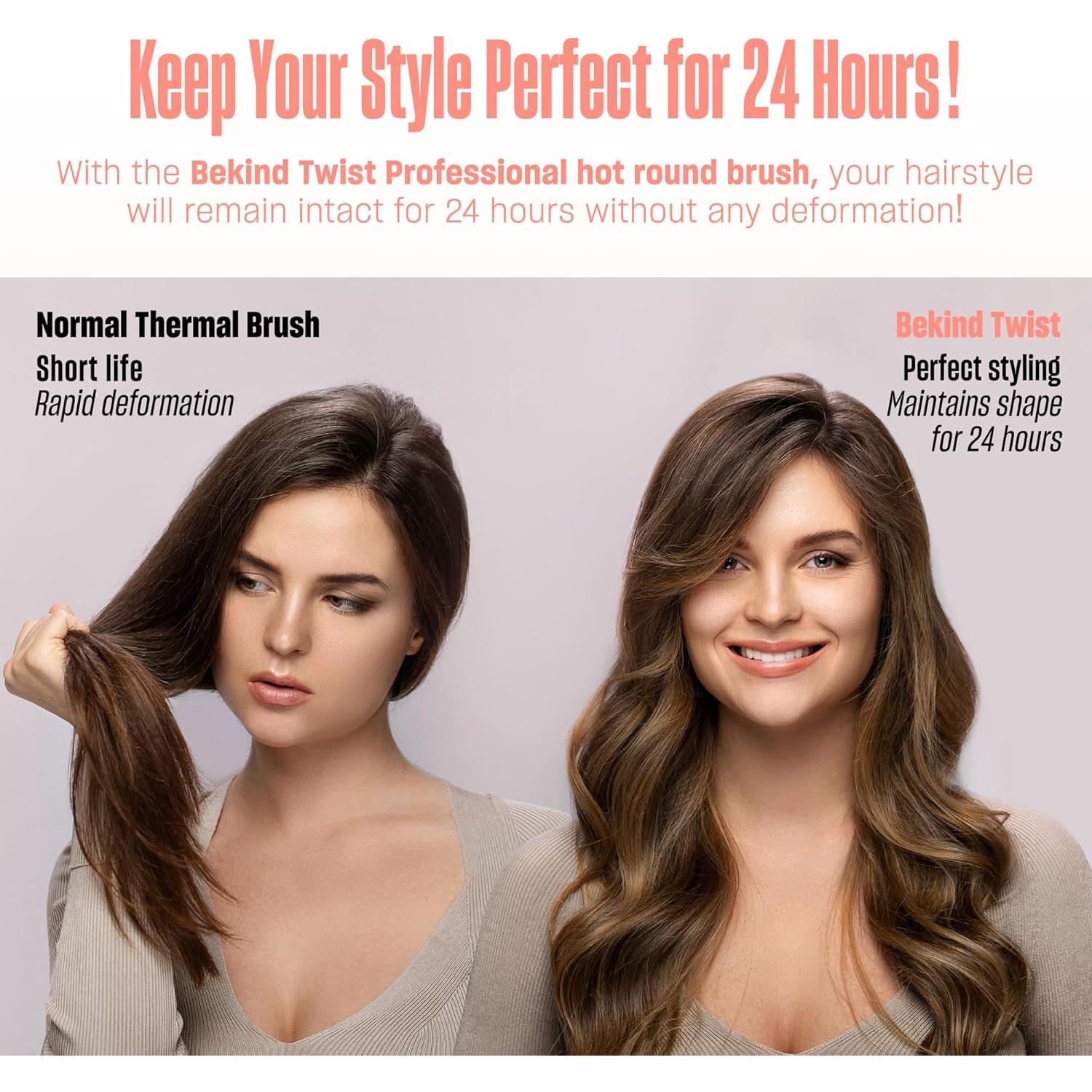 Cepillo Térmico Bekind Twist Pro 33.99cm Durazno 2 en 1